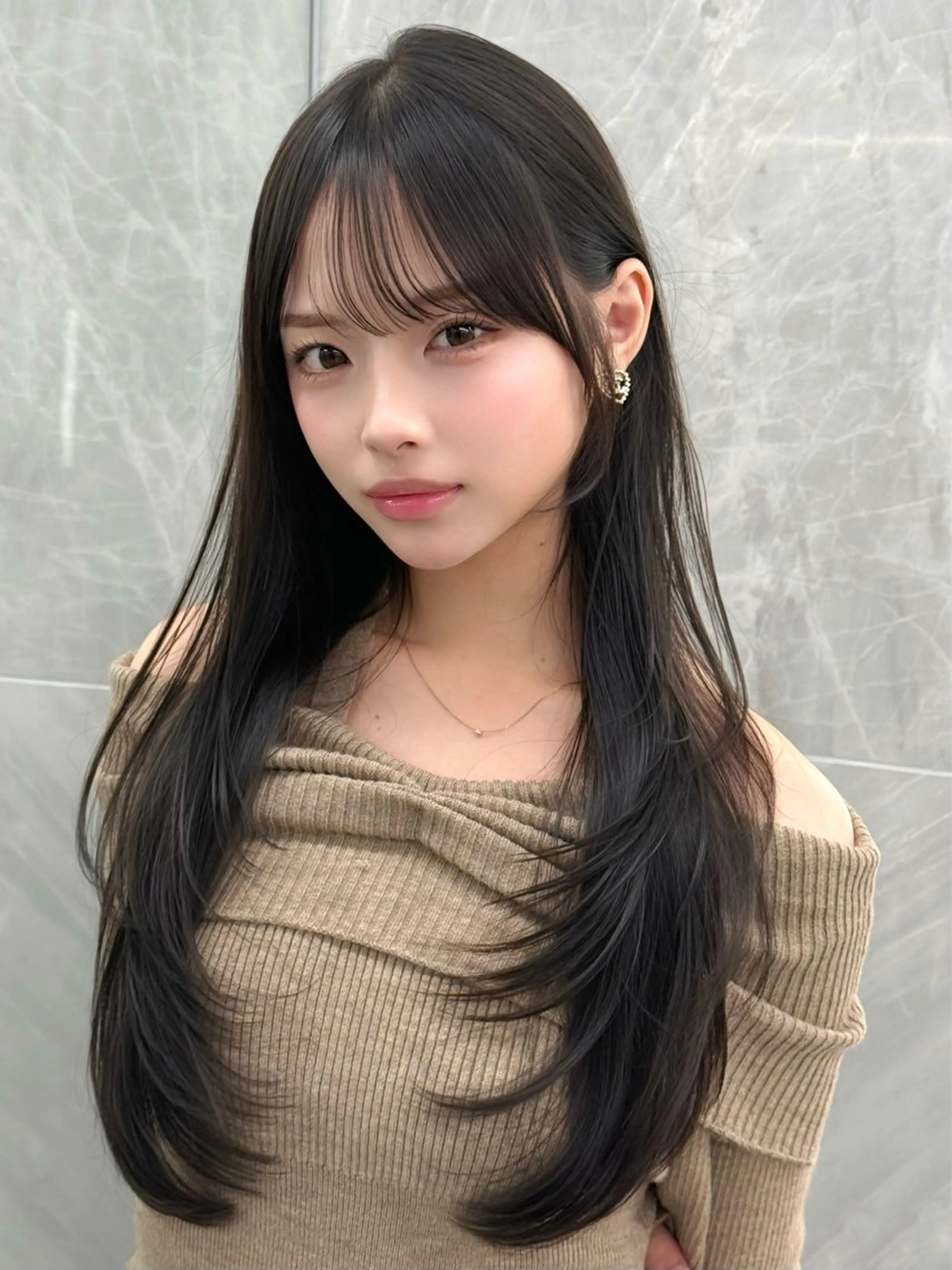 ロング カラー カット ヘアカラー トリートメント MAEUL luna所属・前髪顔周り/レイヤー 韓国/桔川恒のヘアスタイル