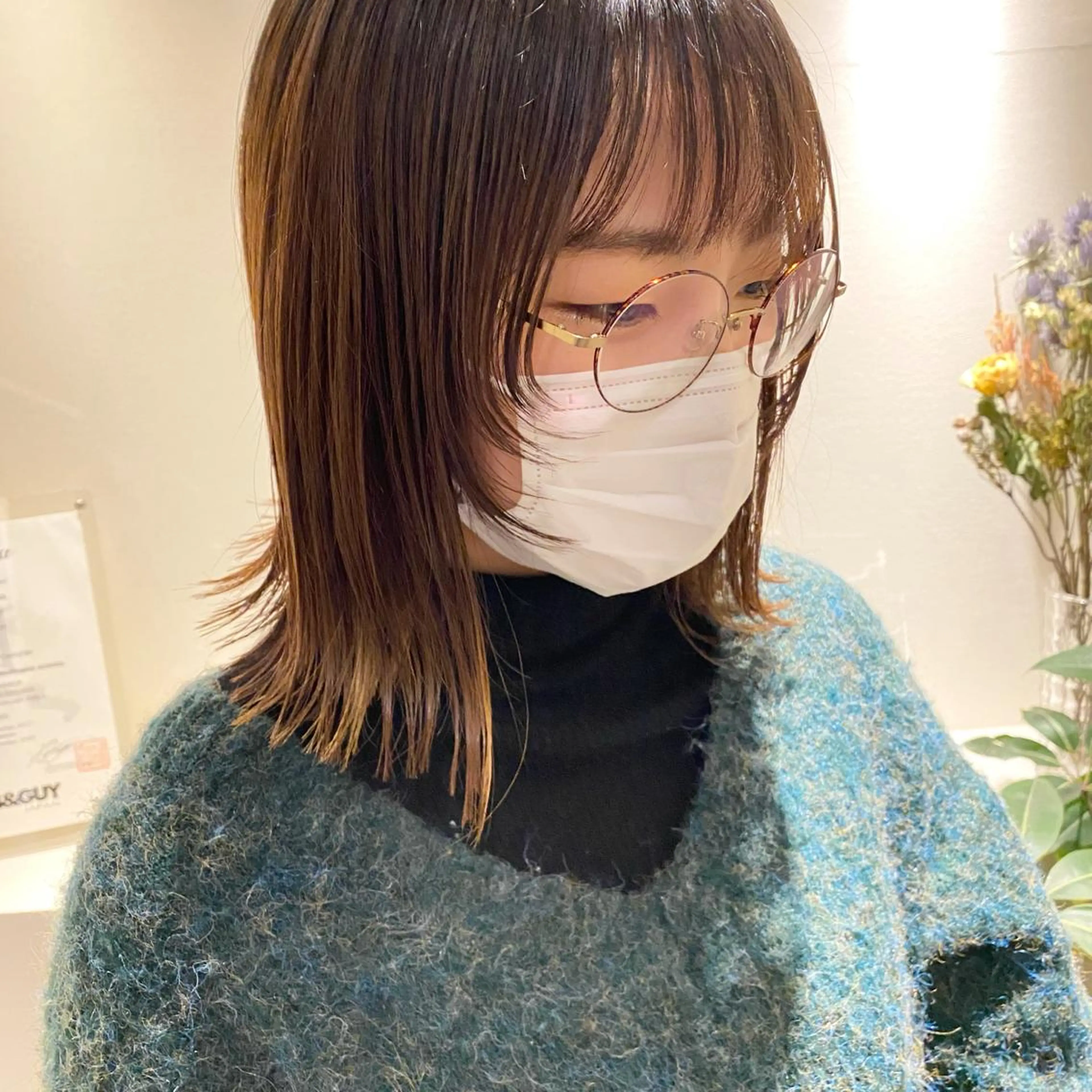 ショート アッシュ ボブ 髪質改善 レイヤーカット ショートヘア カット ヘアカラー ショート〜ミディアム 喜多司のヘアスタイル