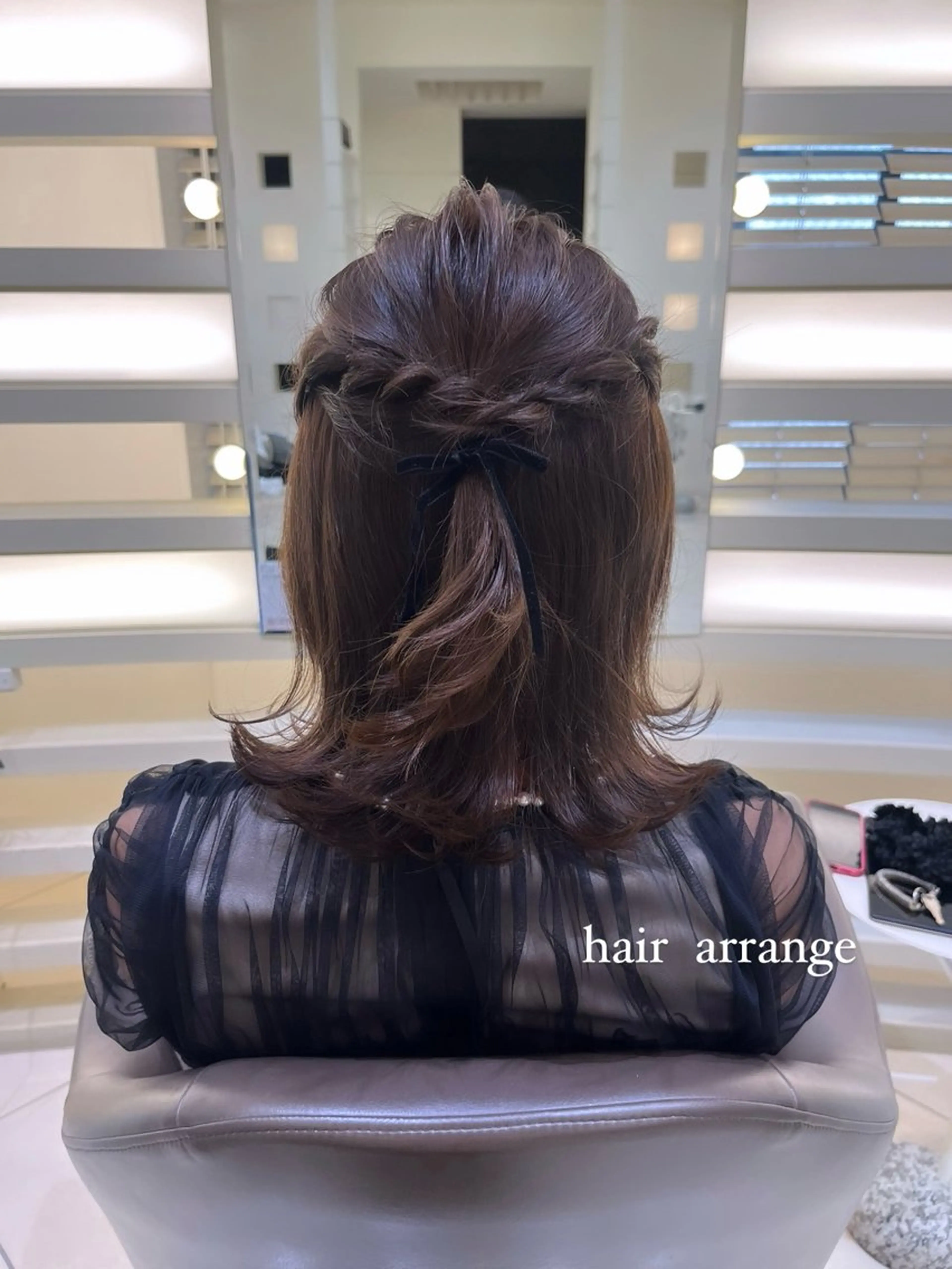 ミディアム エクステ 浴衣 🫧オリーブカラー/ 酸性縮毛矯正銀座🫧のヘアスタイル