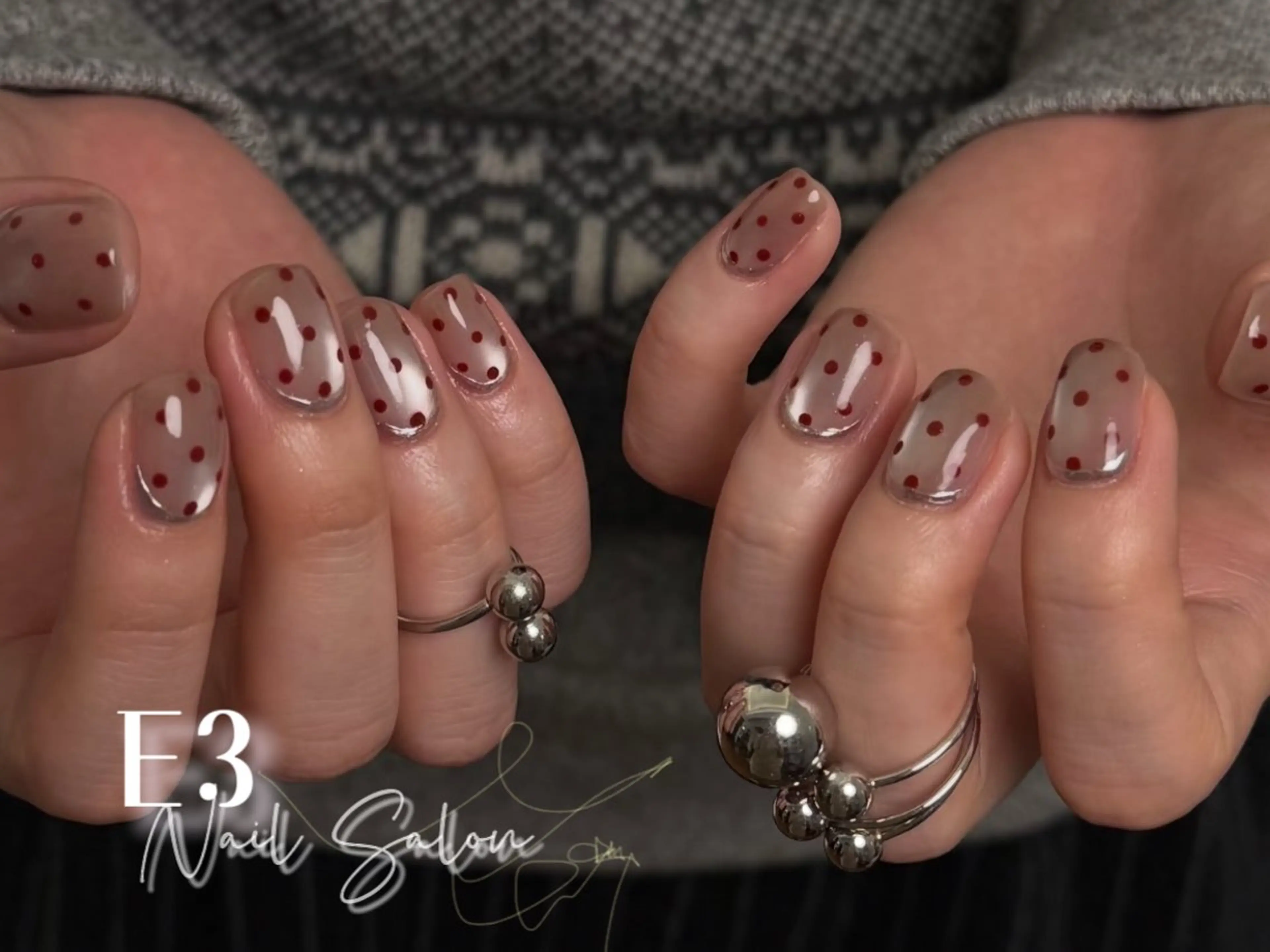 ネイル 桜ネイル フレンチネイル ジェルネイル ガラスフレンチ グラデーション ハンドネイル E3 Nail Salonのネイルデザイン