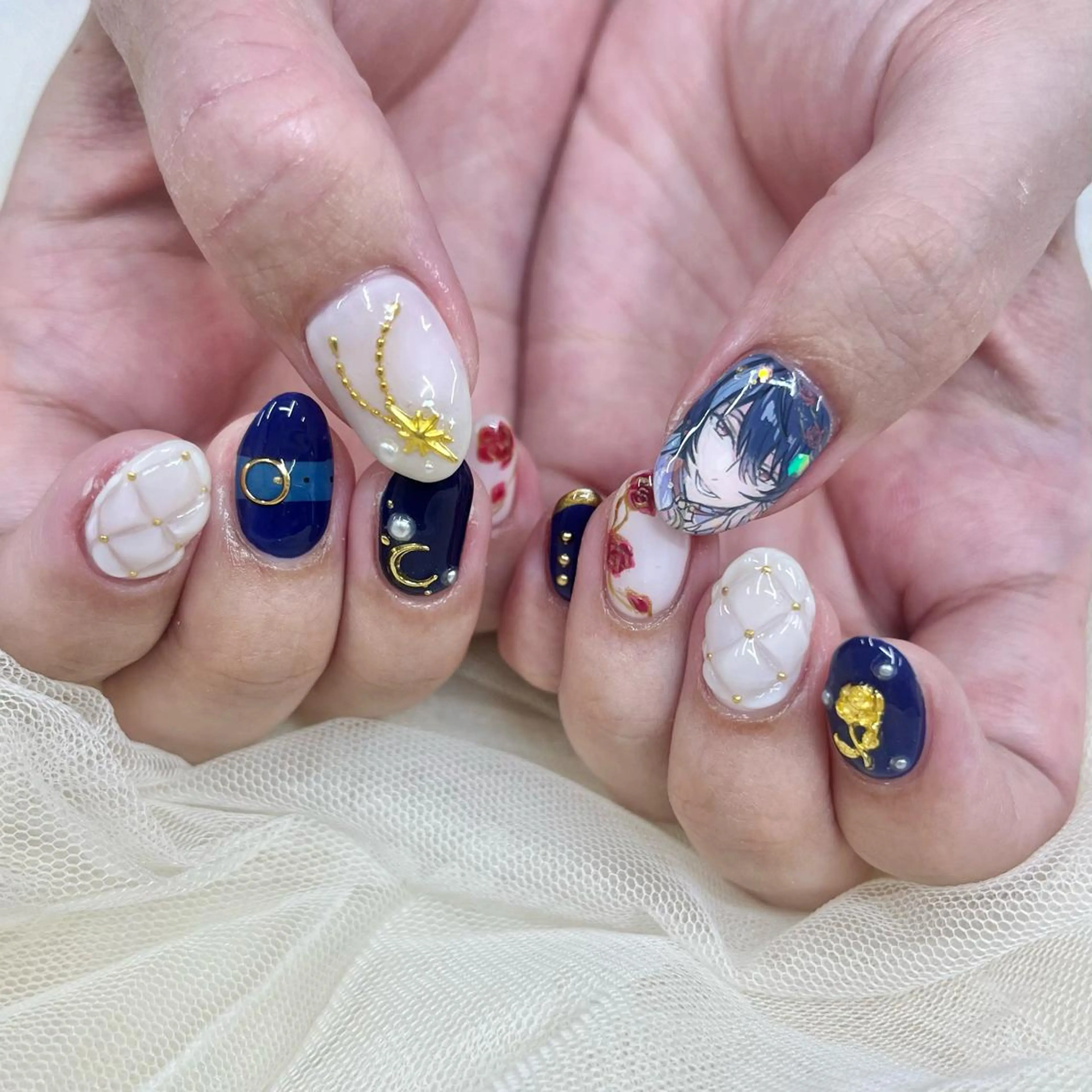 ミディアム ネイル ハンドネイル 池袋痛ネイル Nok. 渡辺のネイルデザイン