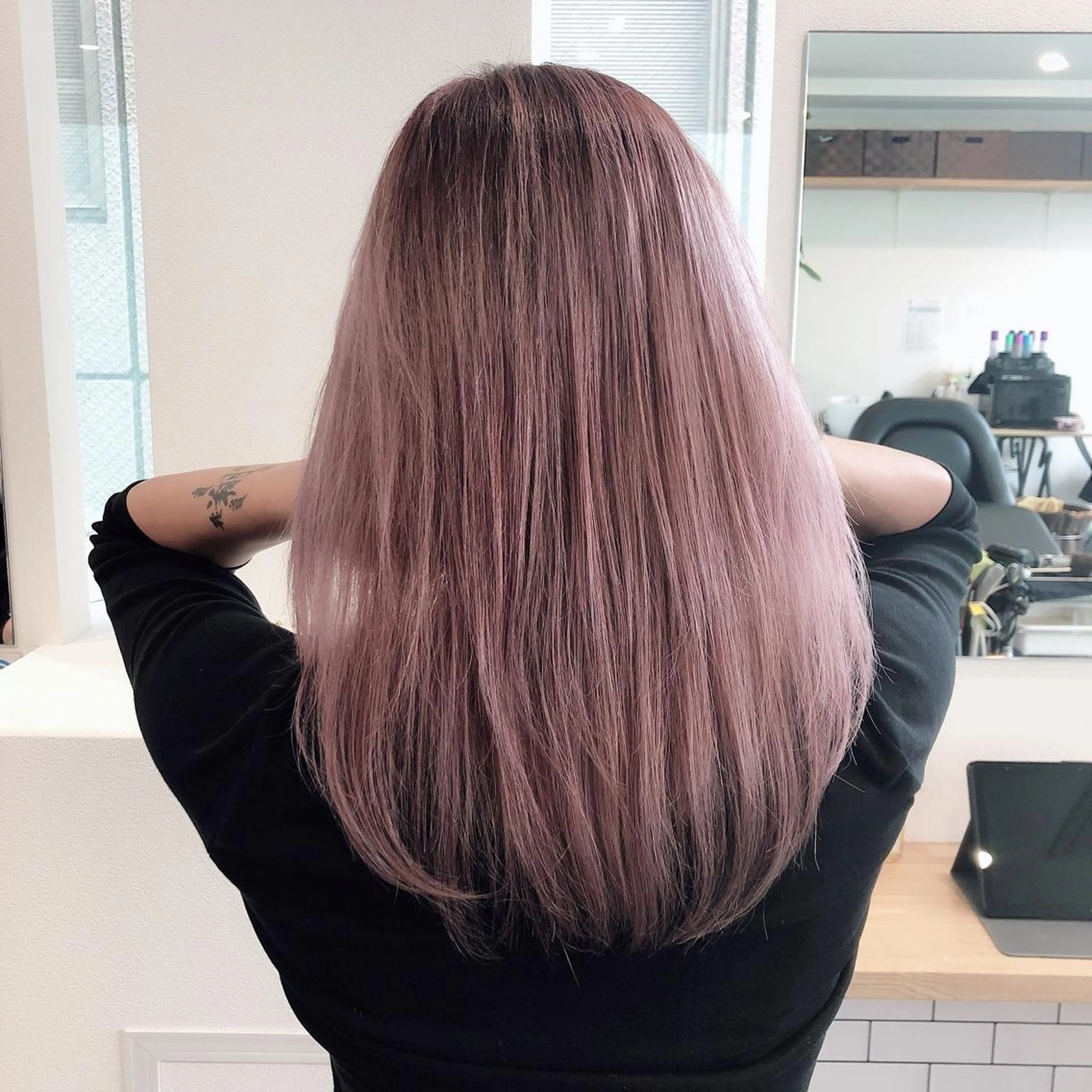 ミディアム カラー ピンクカラー カット ヘアカラー トリートメント JILBLAN京都 ショート/ハイライトのヘアスタイル