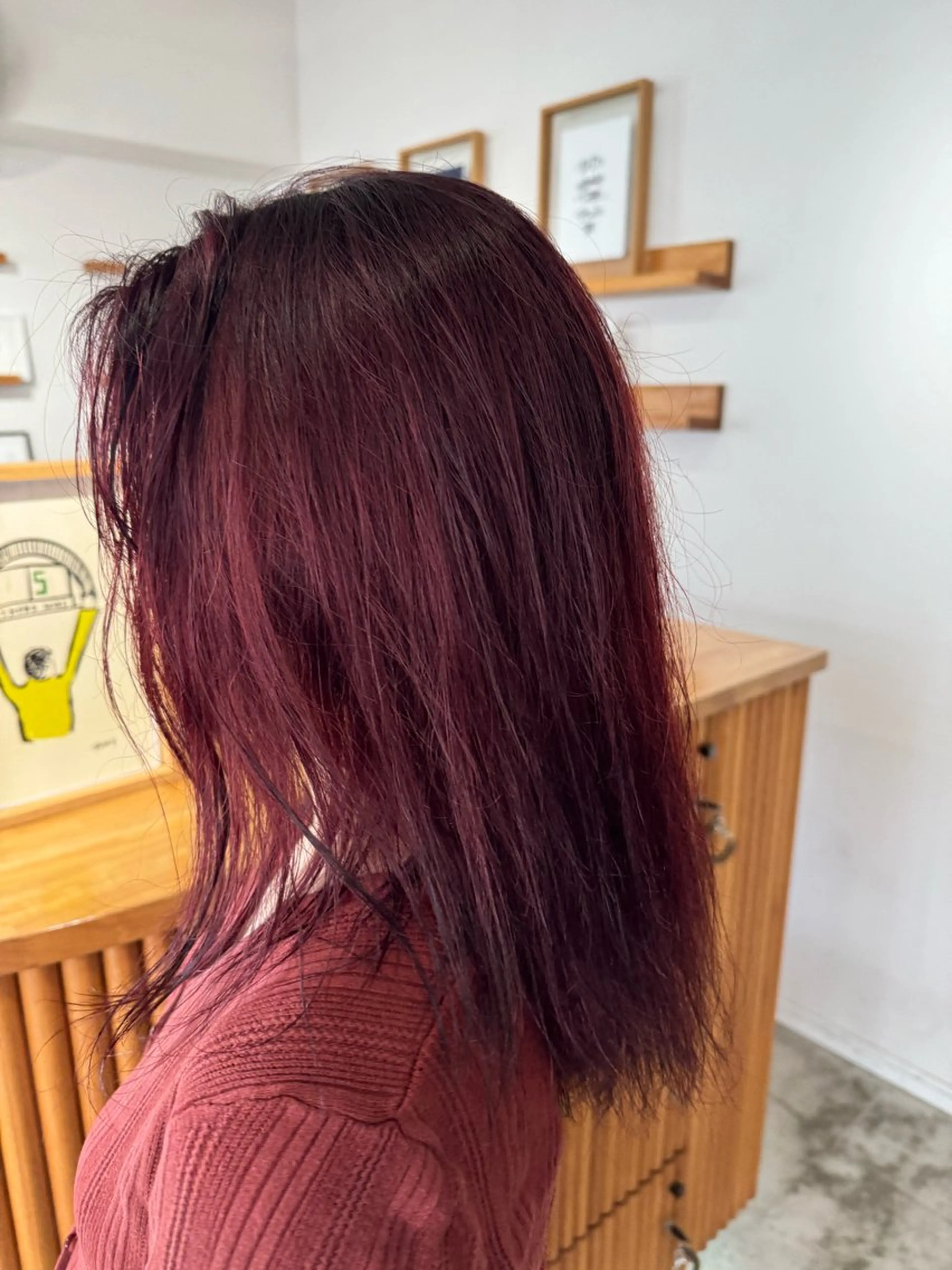 ミディアム カラー レッドカラー KOU×北谷× BY MY SIDEのヘアスタイル