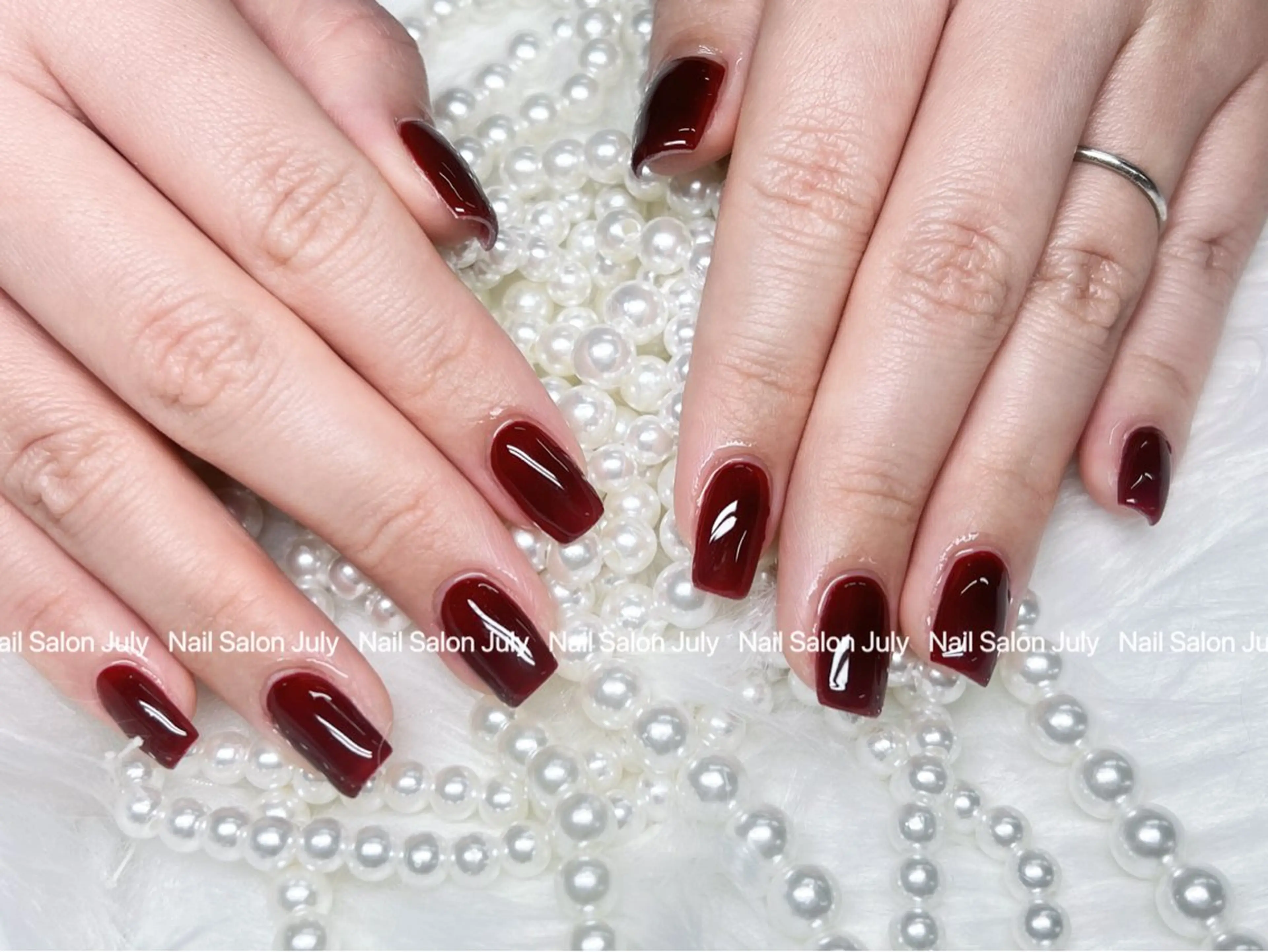 ネイル アートネイル オーロラネイル ジェルネイル ガーリー キラキラネイル ハンドネイル July モモのネイルデザイン