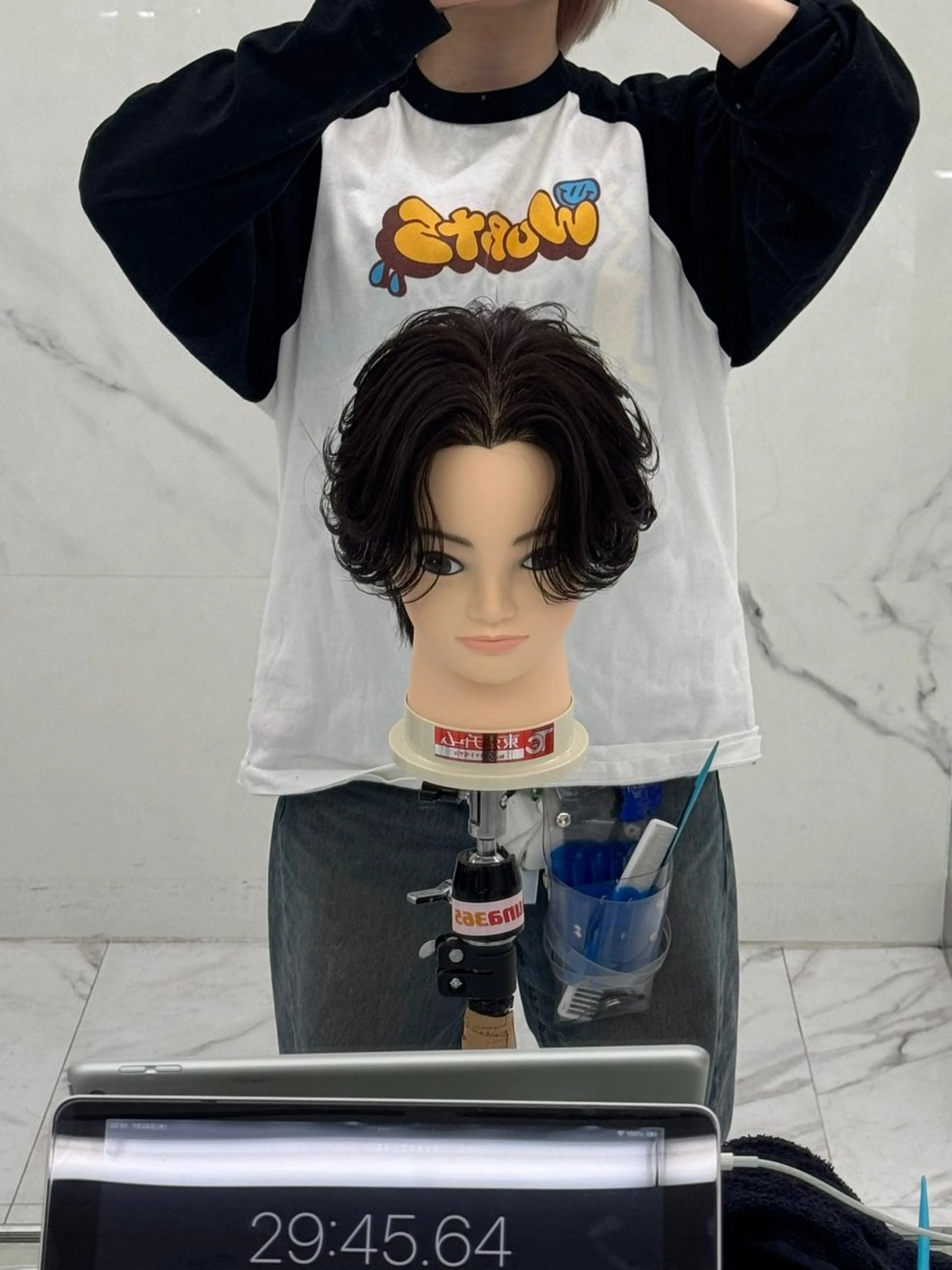 ミディアム パーマ メンズ センターパート パーマ 🐱たきな/渋谷/メ ンズヘア/メイクのヘアスタイル