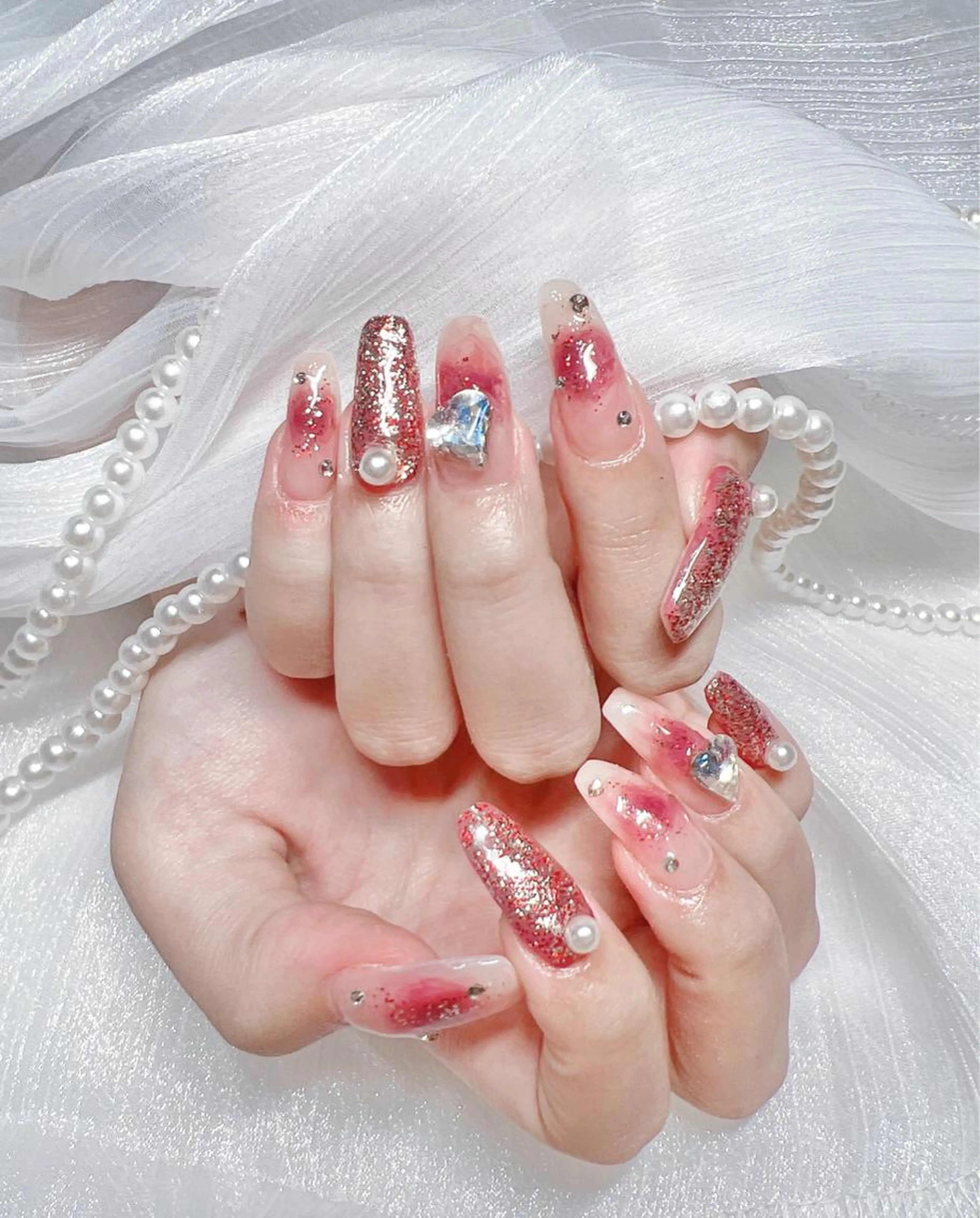 スカルプジェル長さ出し➕持込デザイン15000（時間内アート、パーツ何でもOK）の写真