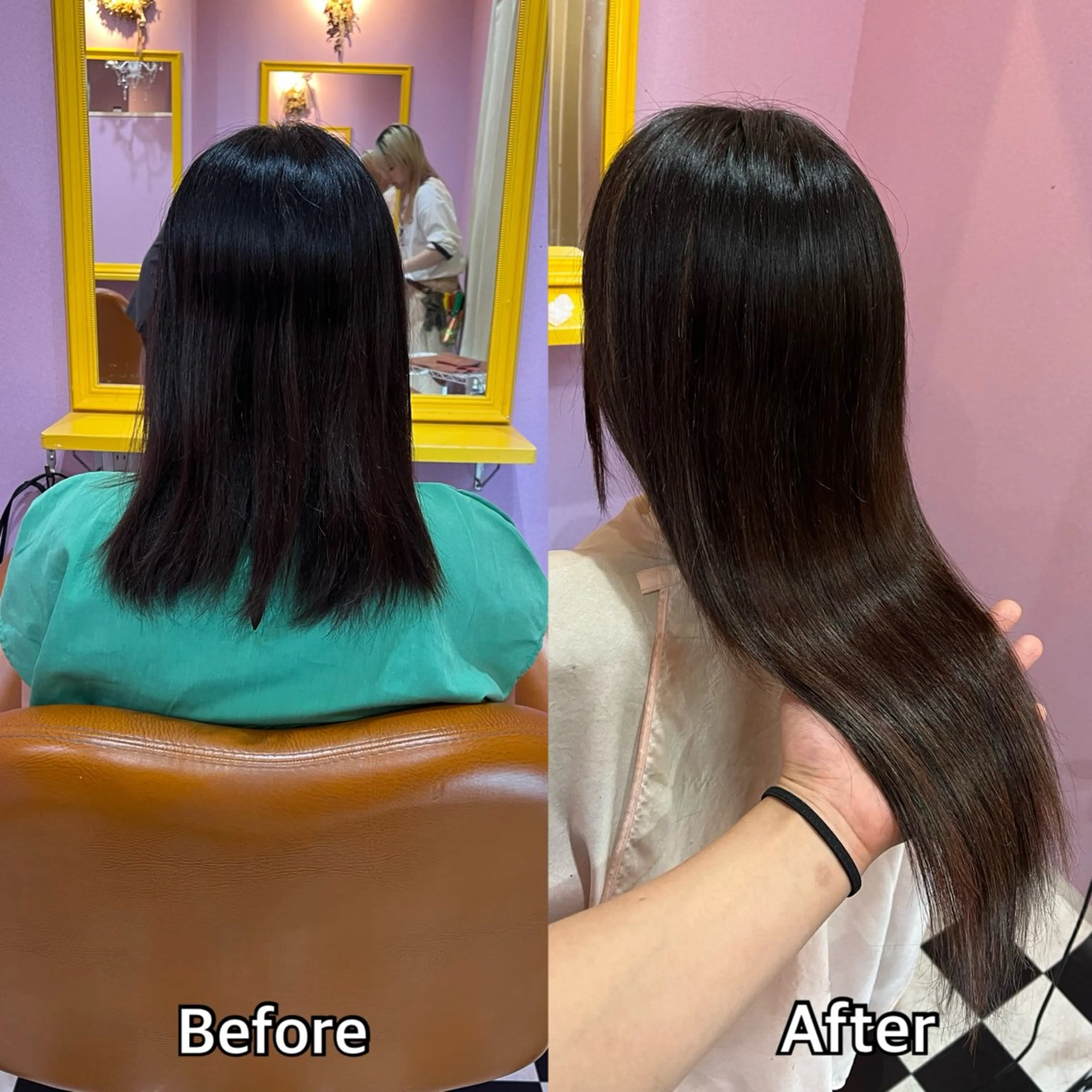 ロング シール＋ちび編み込み エクステ梅田🐨のヘアスタイル