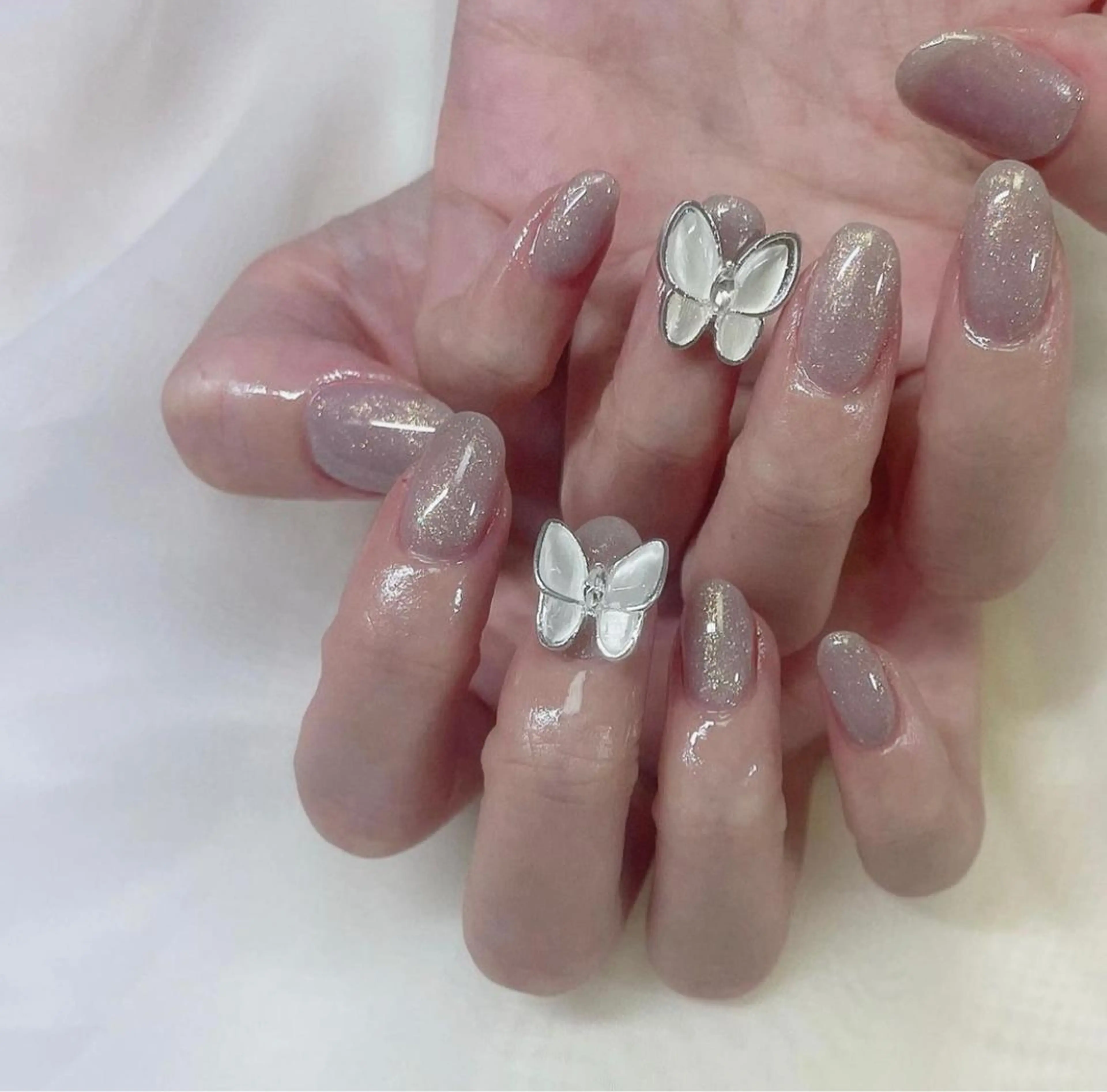 セミロング カラー ヘアアレンジ メンズ ネイル マツエク・マツパ 𓂃🦢Aurora Swan🌙𓂃のネイルデザイン