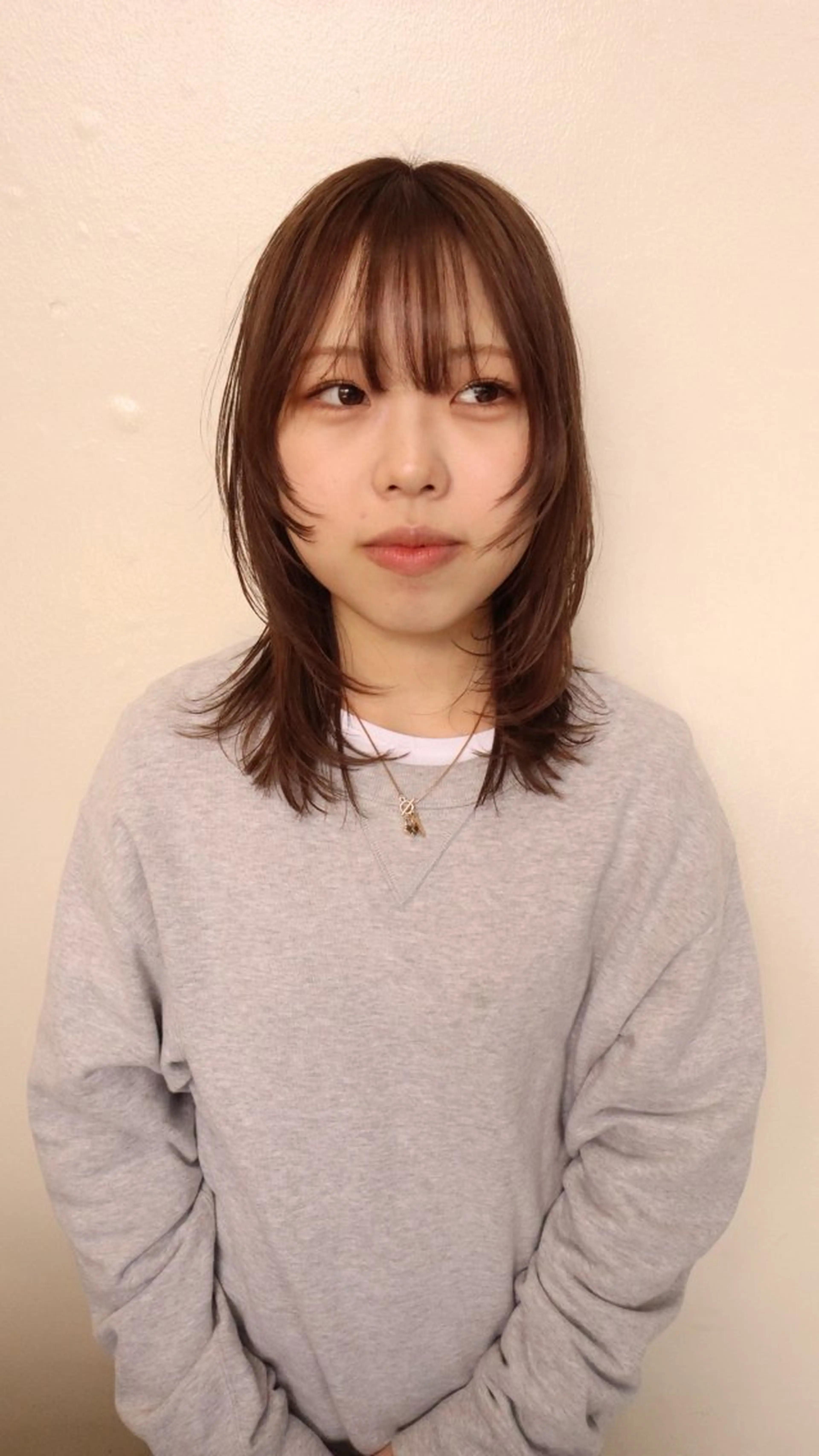 ミディアム カット ヘアカラー トリートメント レイヤー/ボブ/ 透明感カラー/ニワのヘアスタイル