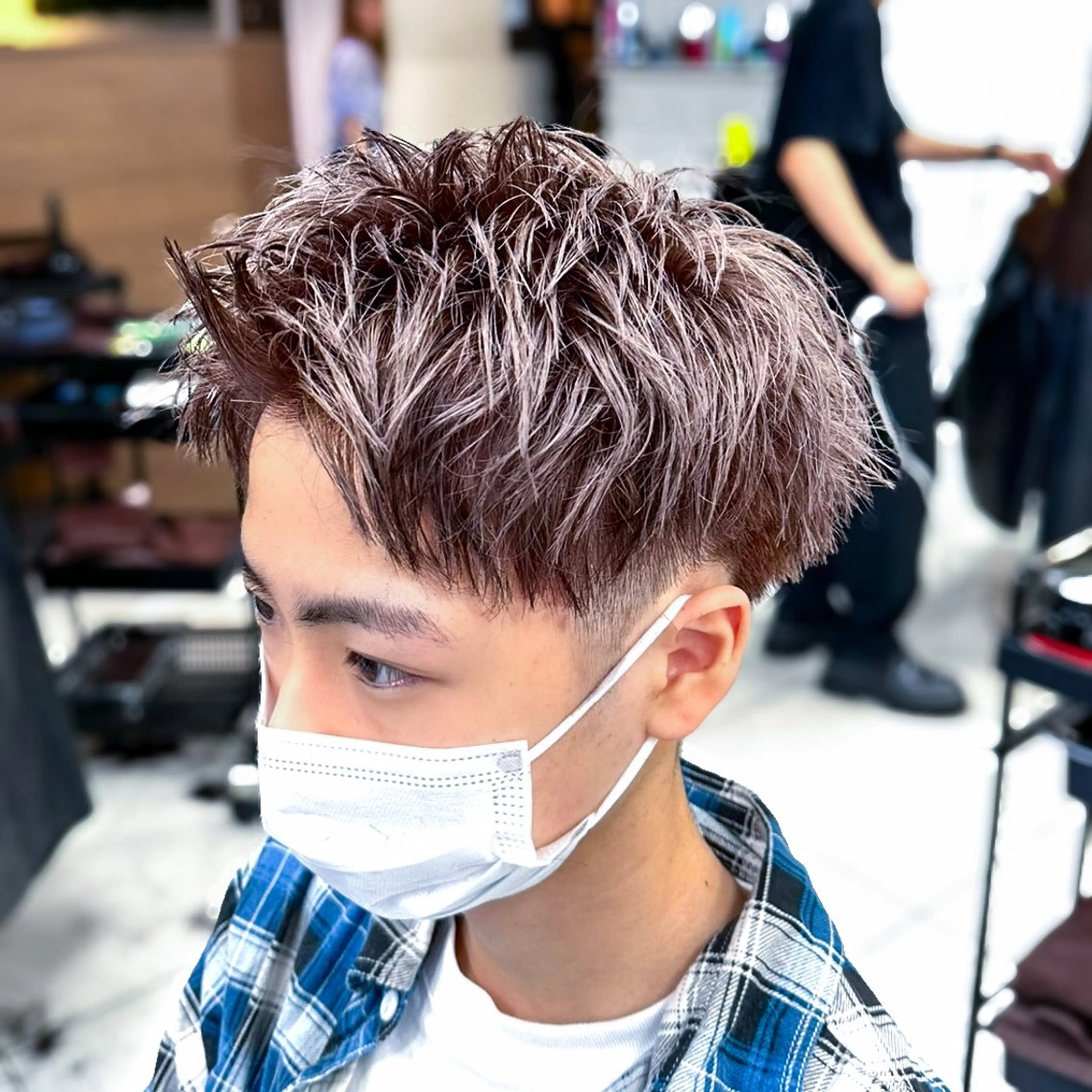 ショート カラー メンズ アップバング スパイキーショート ショートヘア カット ヘアカラー メンズパーマ職人 パーマ🔥ritaのヘアスタイル