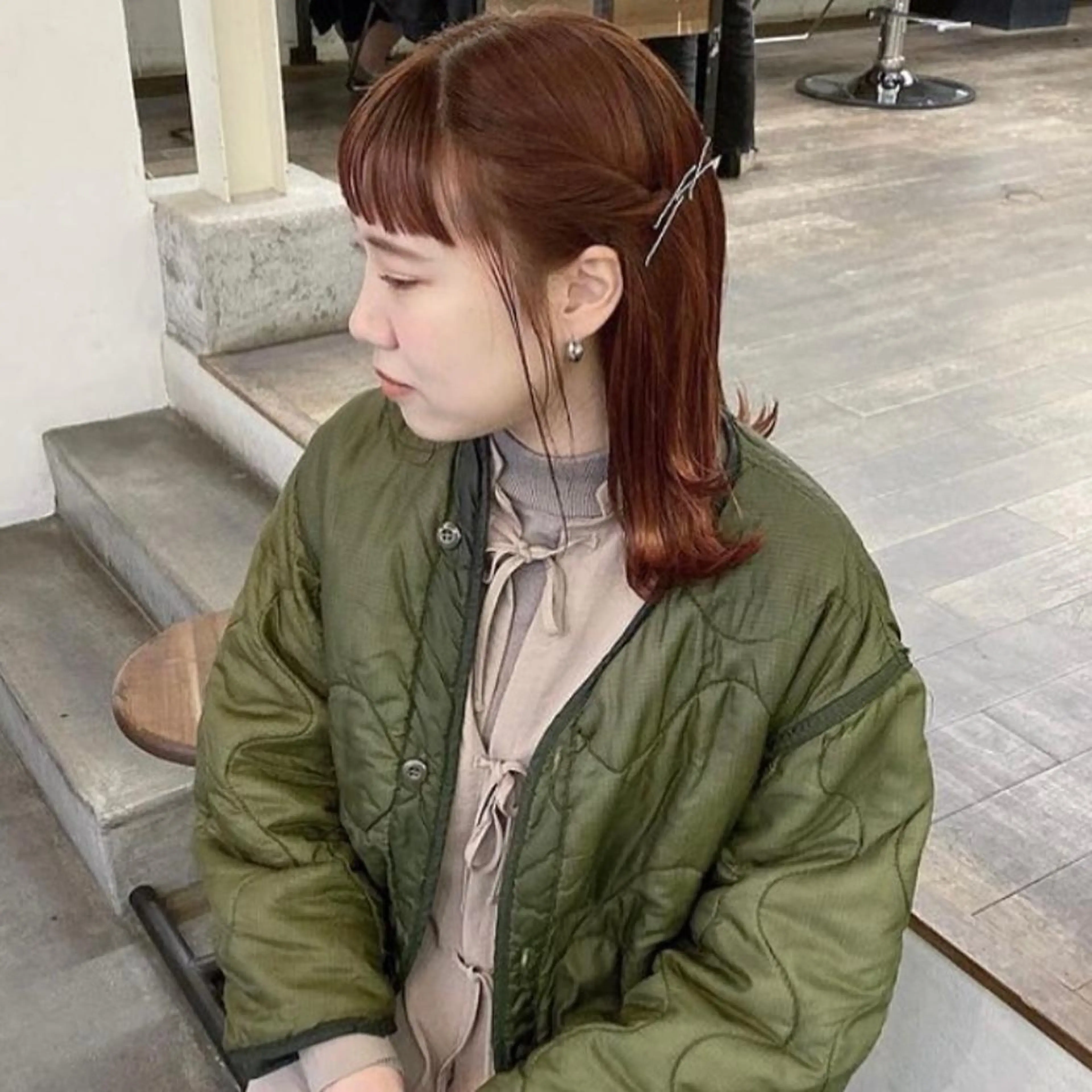 ミディアム カラー オレンジ デザインカラー🥂 YUKAのヘアスタイル