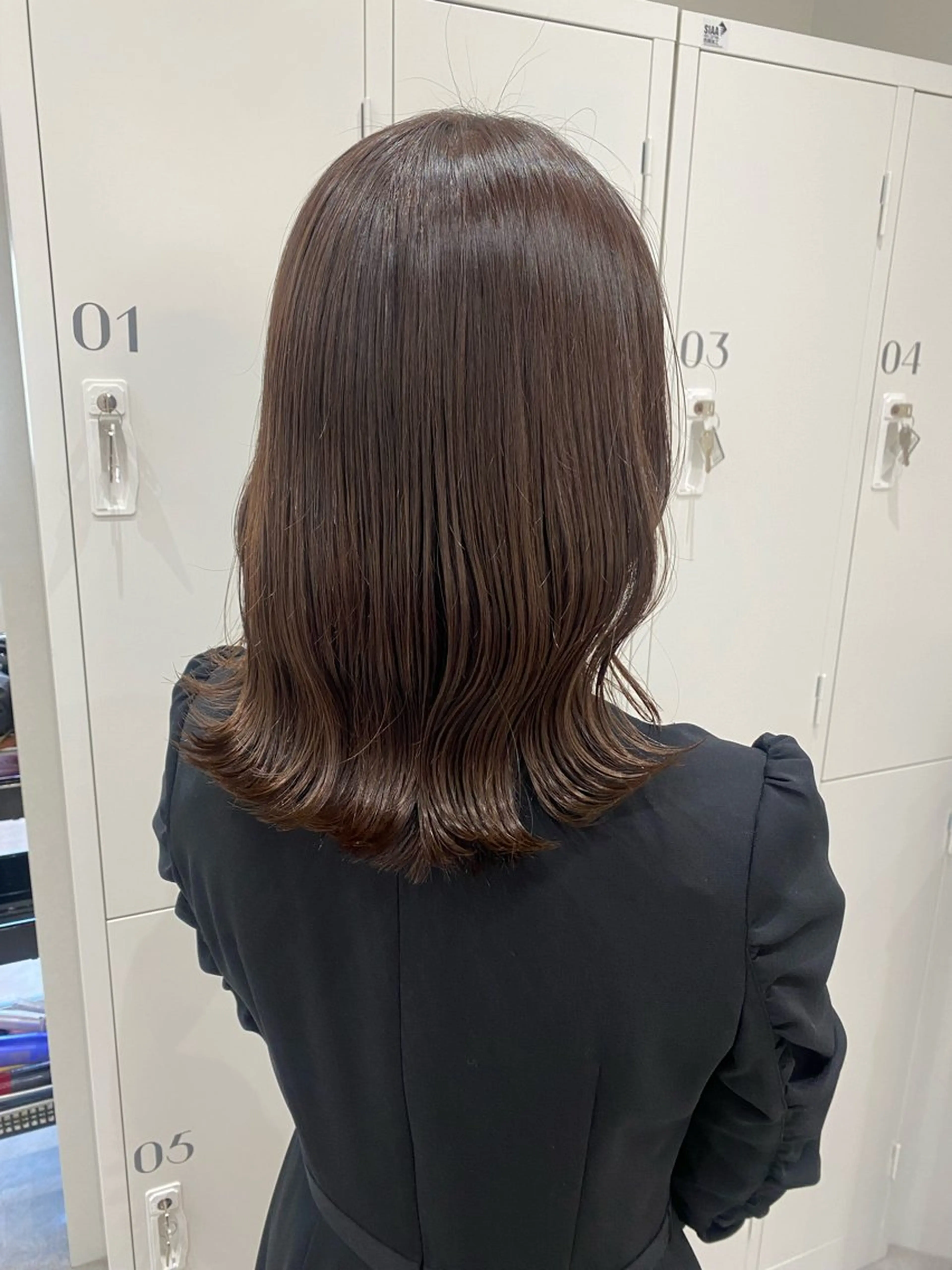 ミディアム カラー ヘアアレンジ ブラウンカラー ラベンダーカラー ラベンダーブラウン ヘアカラー ボブ /ニュアンス/ satomi🧸💖のヘアスタイル