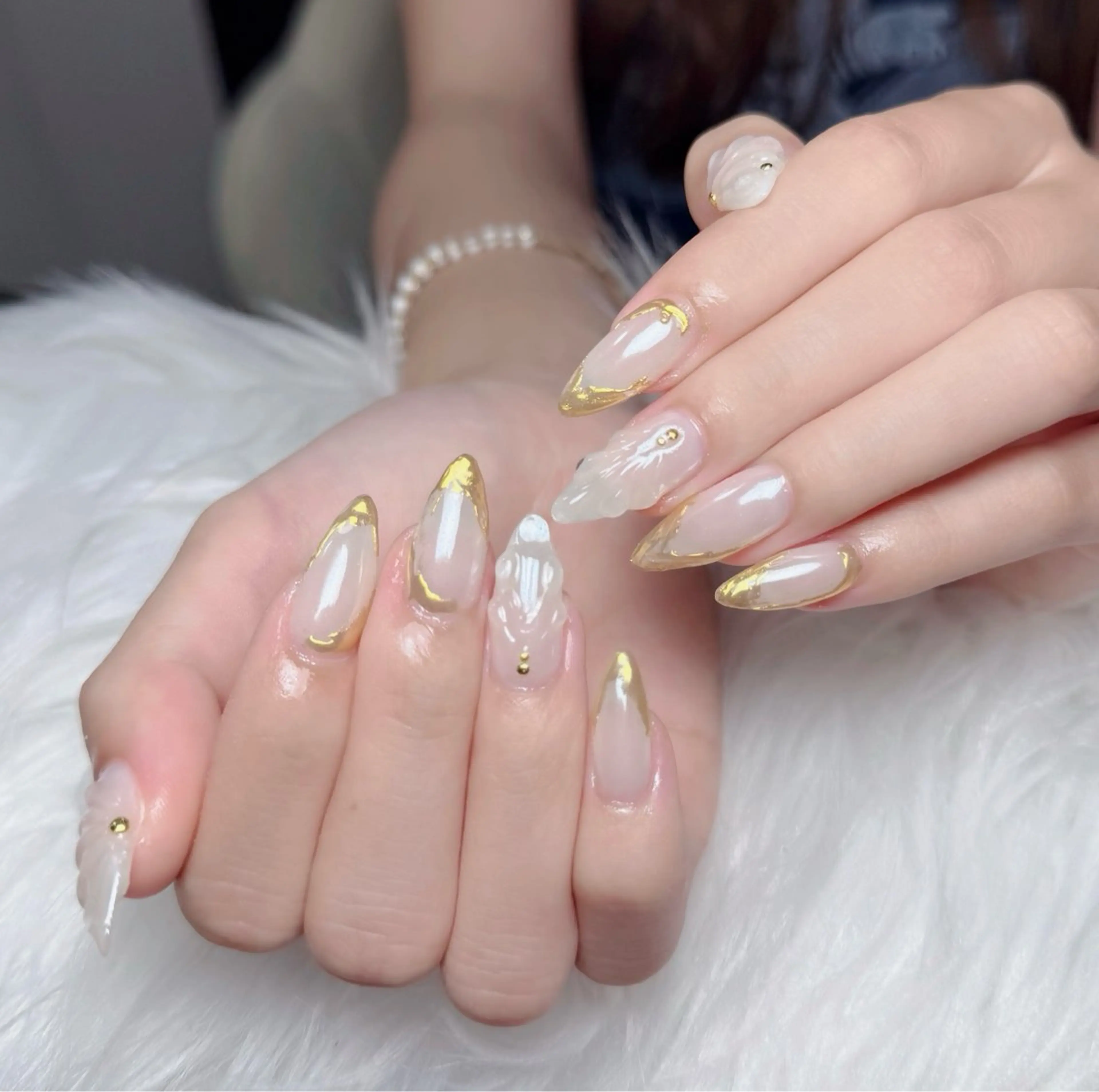 ネイル アートネイル フレンチネイル ジェルネイル 韓国ネイル マグネットネイル ハンドネイル Lenie Nail Okuboのネイルデザイン