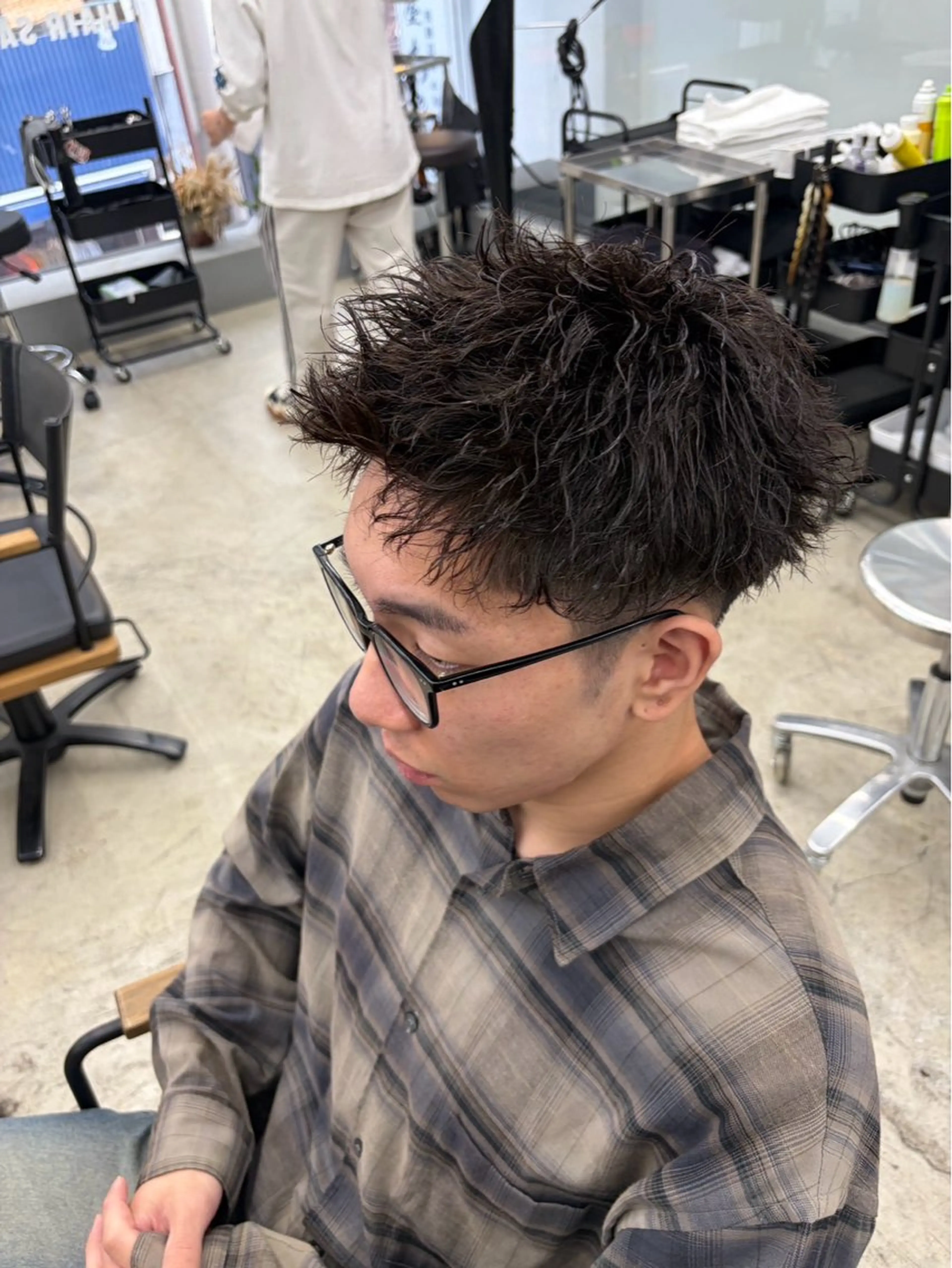 ショート パーマ メンズ カット パーマ メンズ専門サロン wokeのヘアスタイル