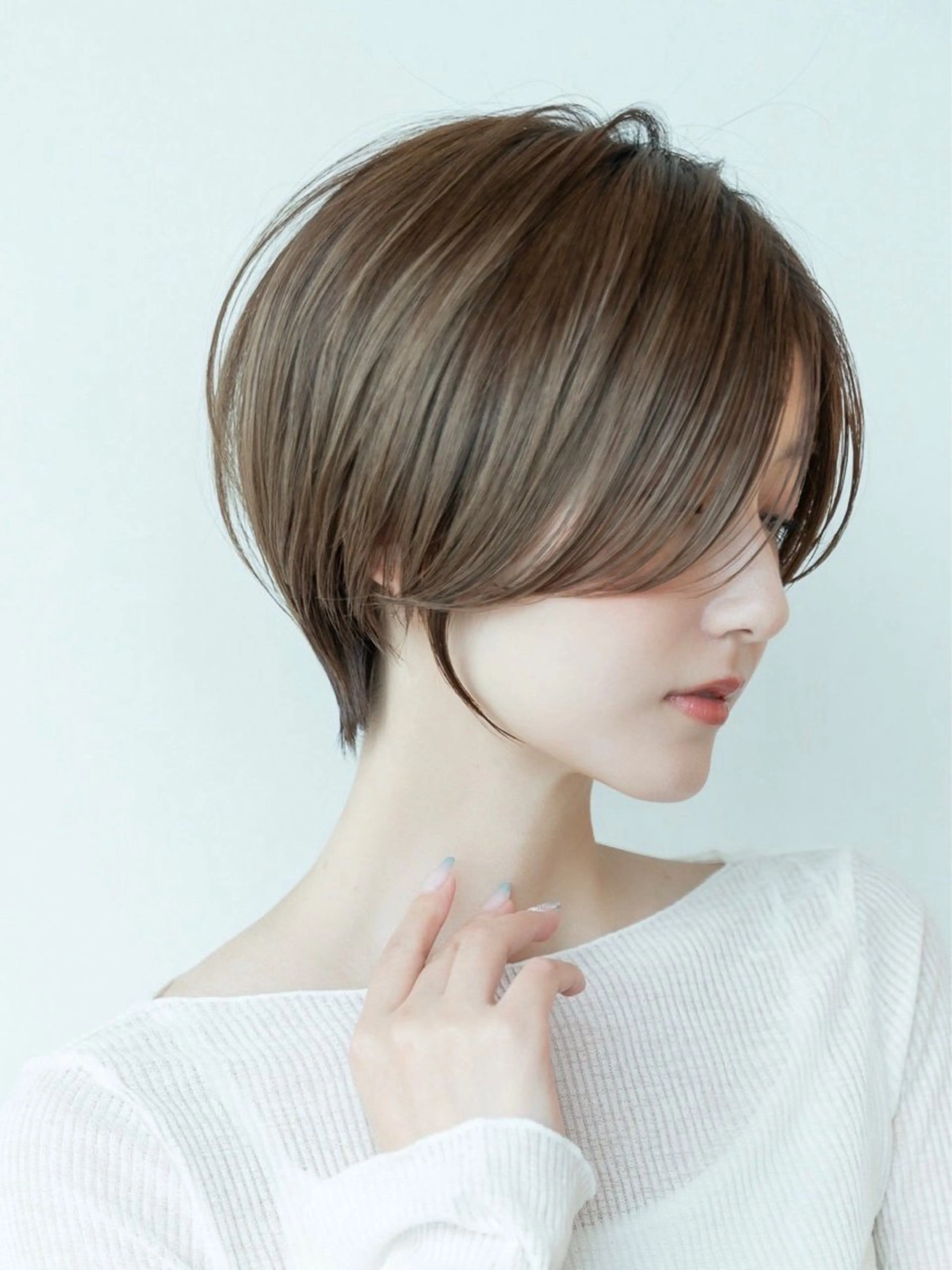 ショート カラー ショートボブ 丸みショート イルミナカラー ボブ 髪質改善 カット ヘアカラー トリートメント 渋谷ボブ/レイヤー ボブ田中航平のヘアスタイル