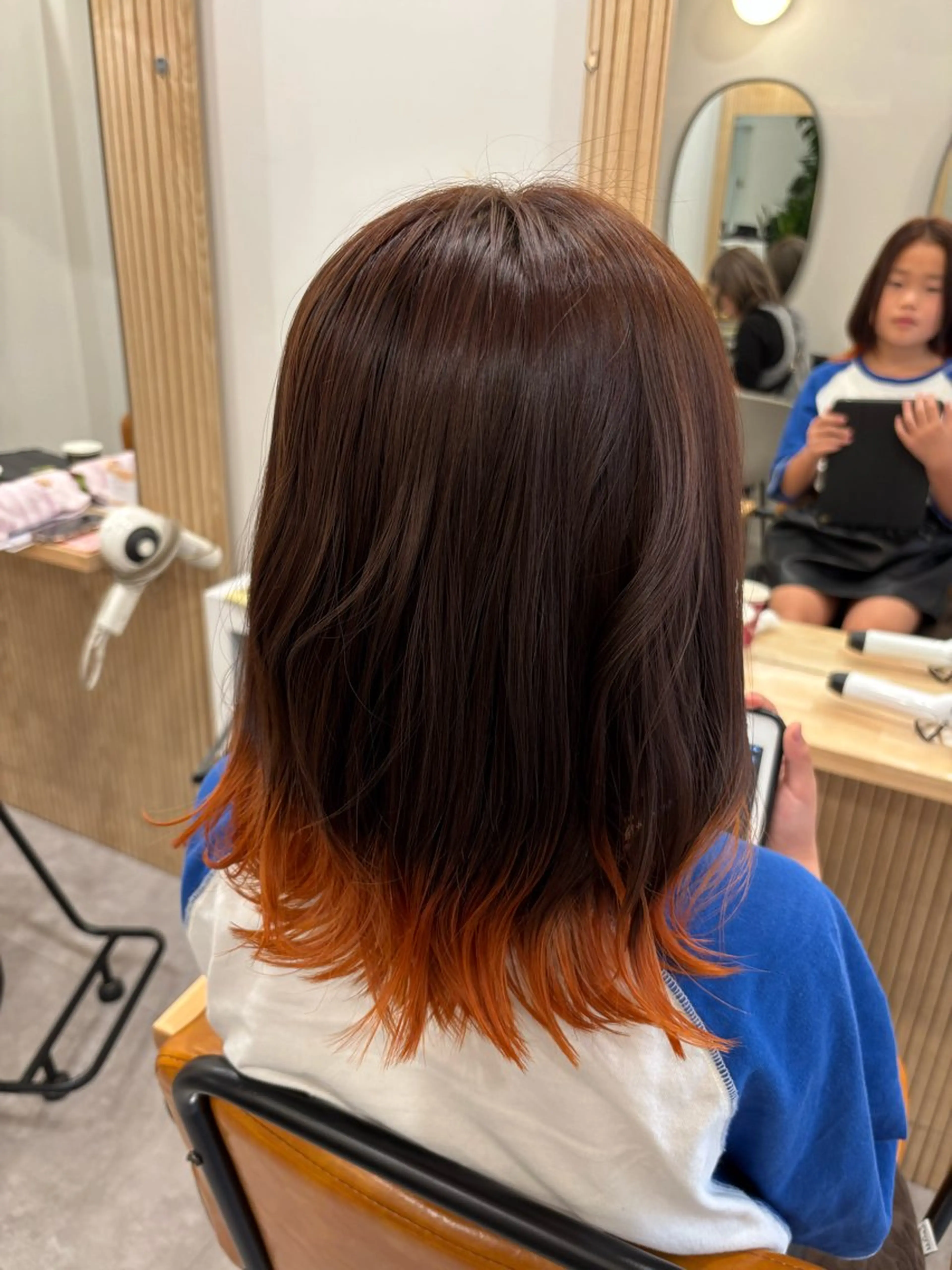 ミディアム カラー オレンジ カット ヘアカラー トリートメント ❄️中野侑香❄️ ハイライト/ブリーチのヘアスタイル