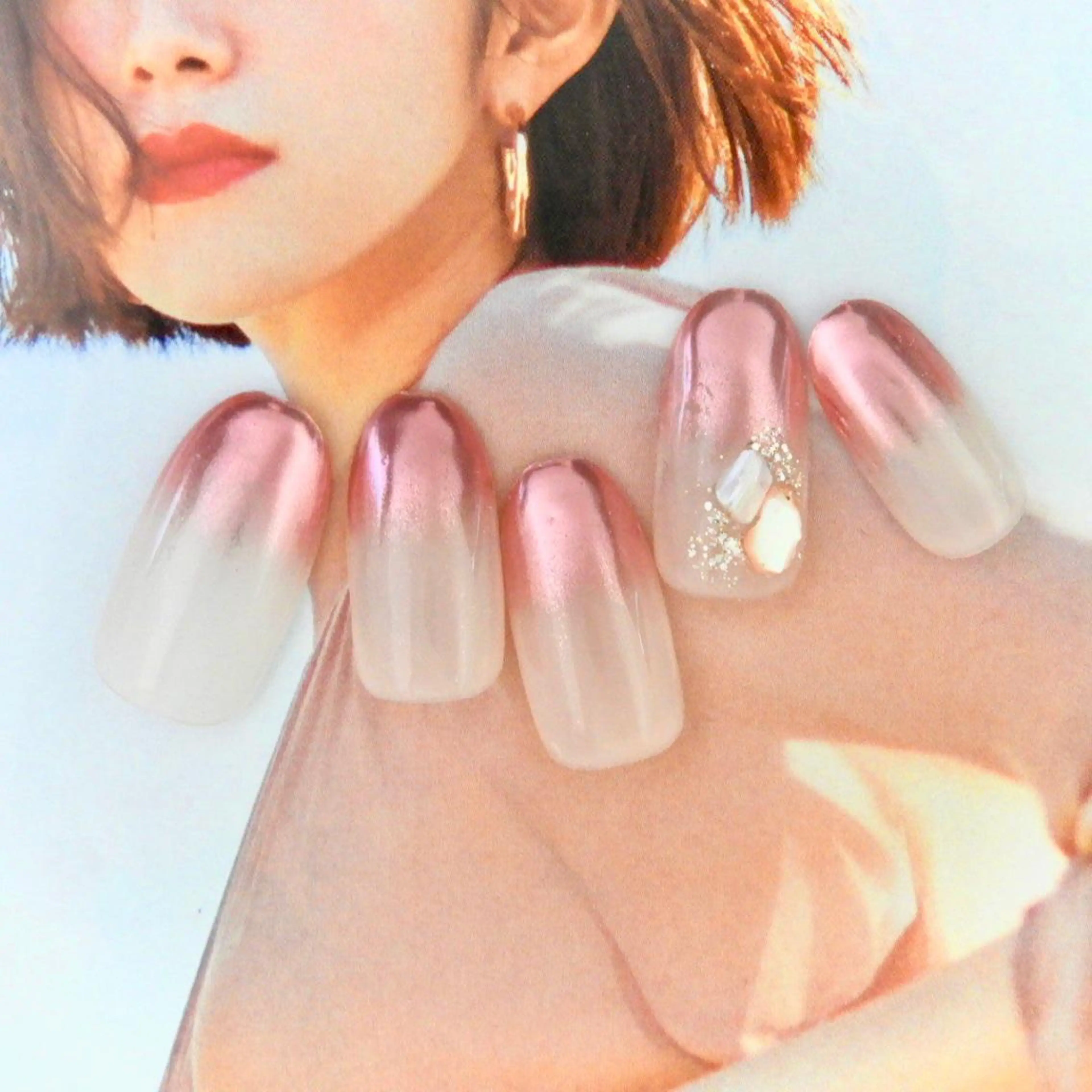 ネイル ミラーネイル ニュアンスネイル ハンドネイル crescent所属・crescent クレセント清原のネイルデザイン