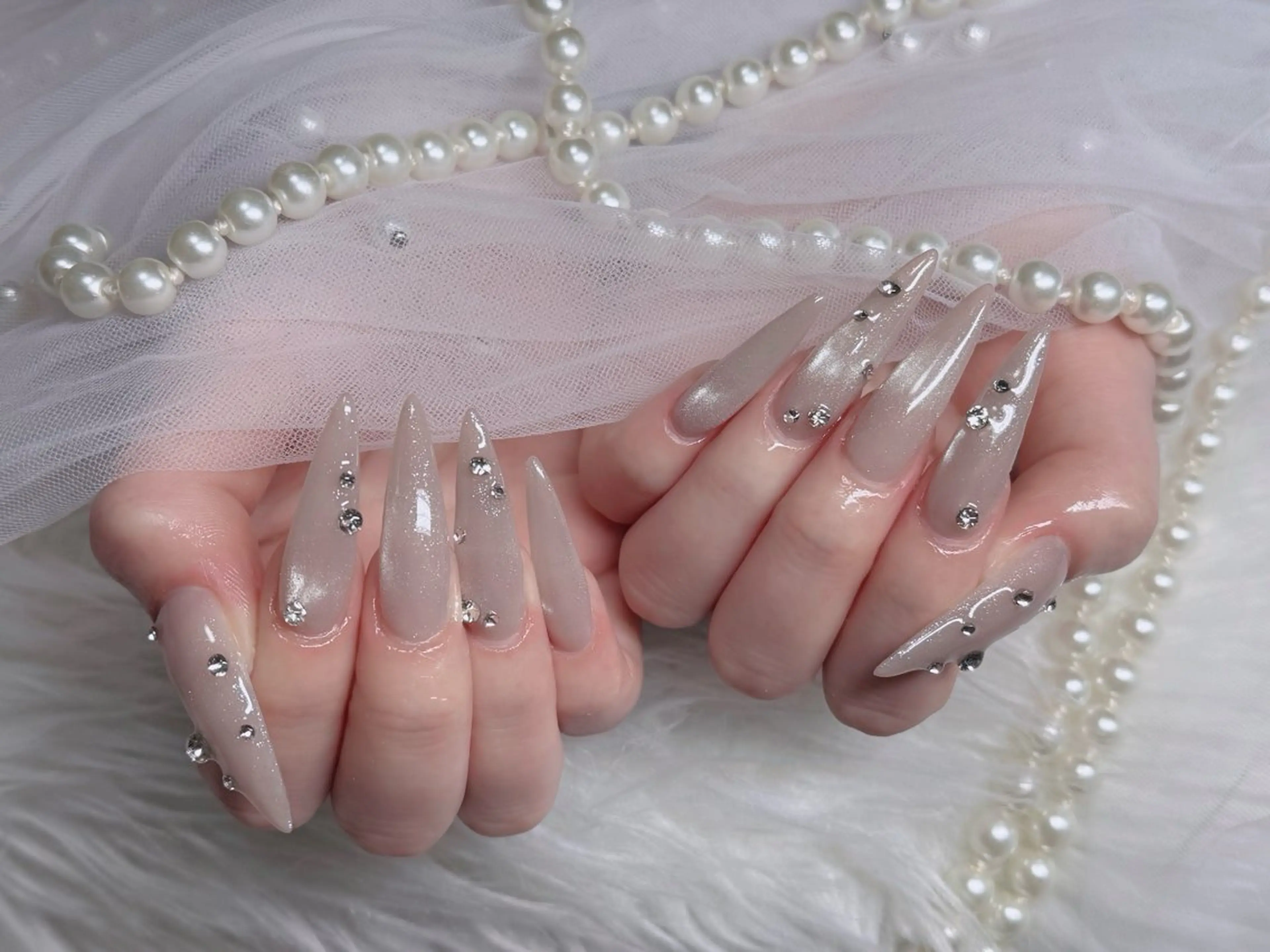 ネイル アートネイル ボルドー フレンチネイル ジェルネイル 氷ネイル・うるうるネイル ハンドネイル H.baby Nail Salonのネイルデザイン