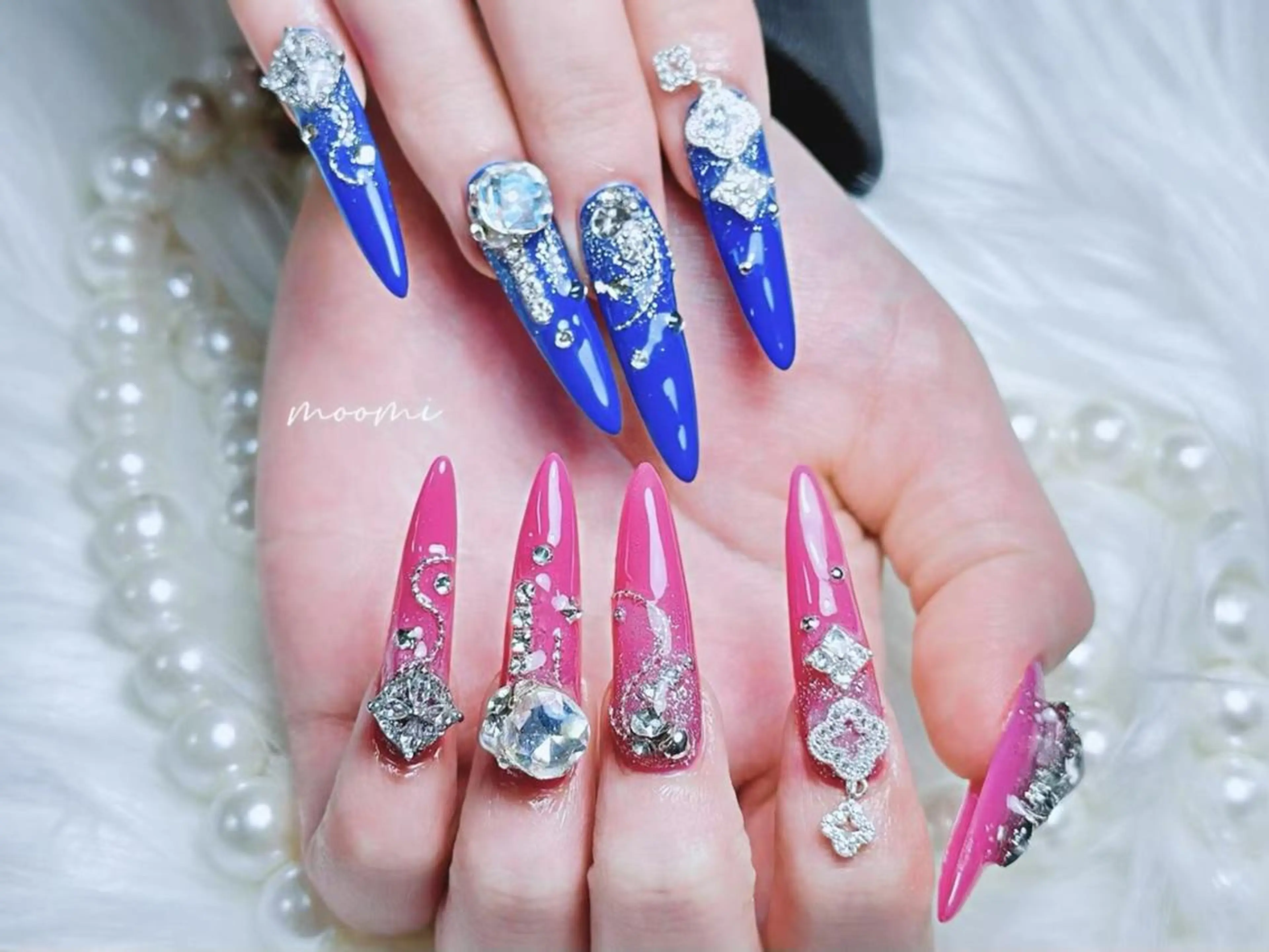 ネイル 長さ出し ジェルネイル グラデーション 韓国ネイル マグネットネイル moomi nail スカルプ専門のネイルデザイン