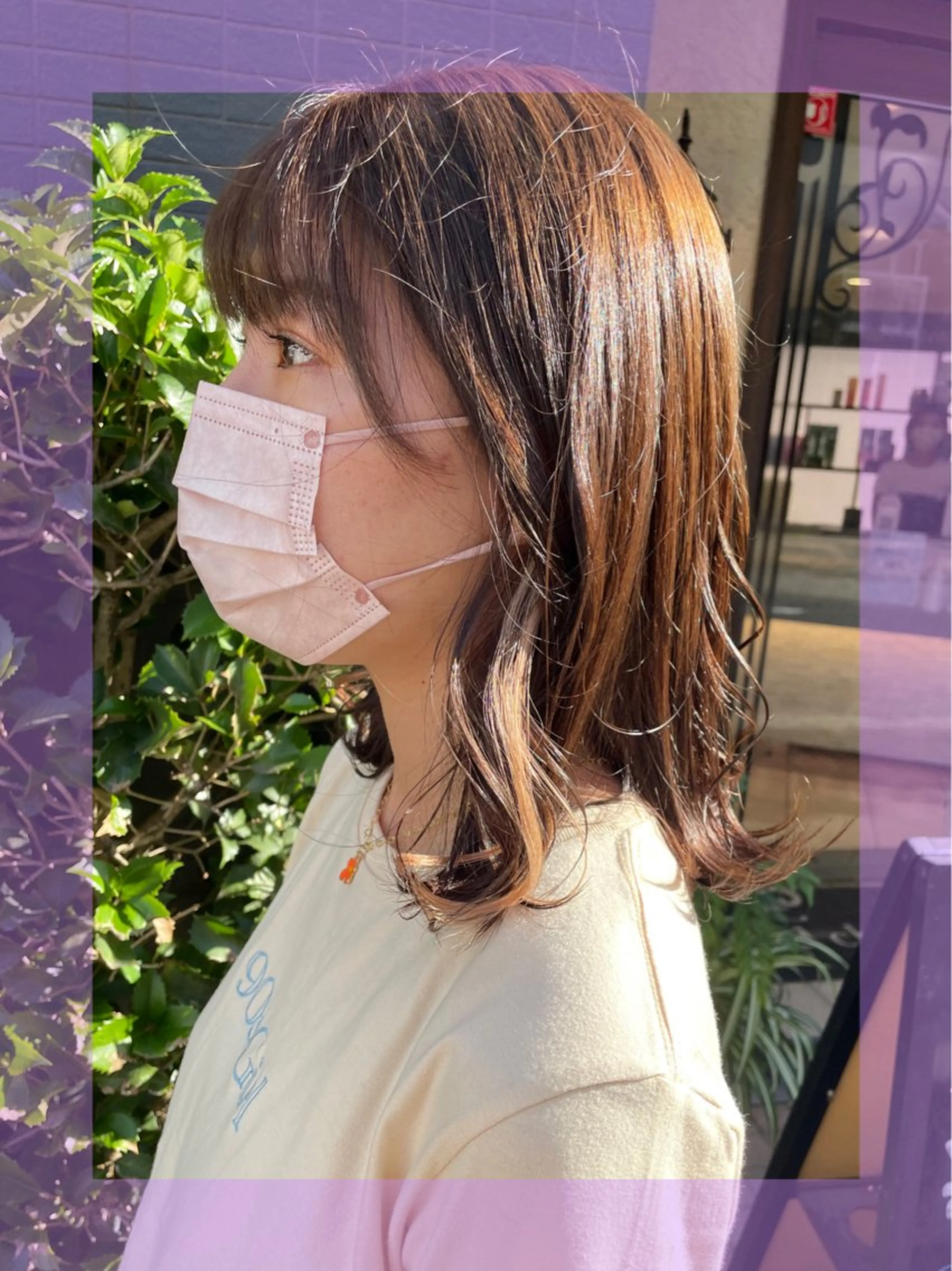 セミロング カラー ヘアアレンジ シールエクステ ベージュカラー ブリーチ ブリーチなしカラー ホワイトベージュ ブリーチ♡メンズ マッシュ♡MIUのヘアスタイル