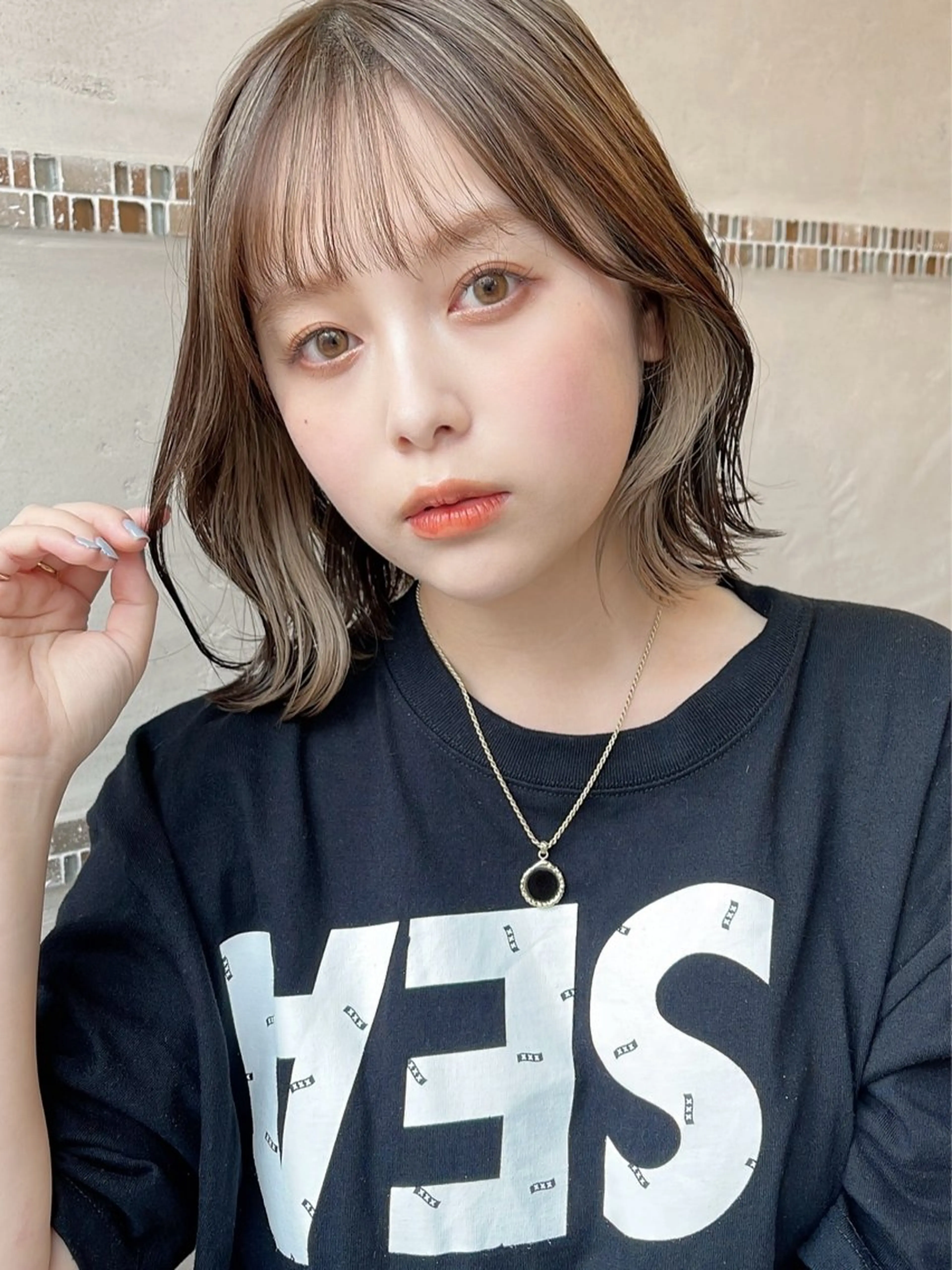 ミディアム カラー インナーカラー ボブ カット ヘアカラー トリートメント 似合わせヘア/ボブ/ ミディアム/Takaのヘアスタイル
