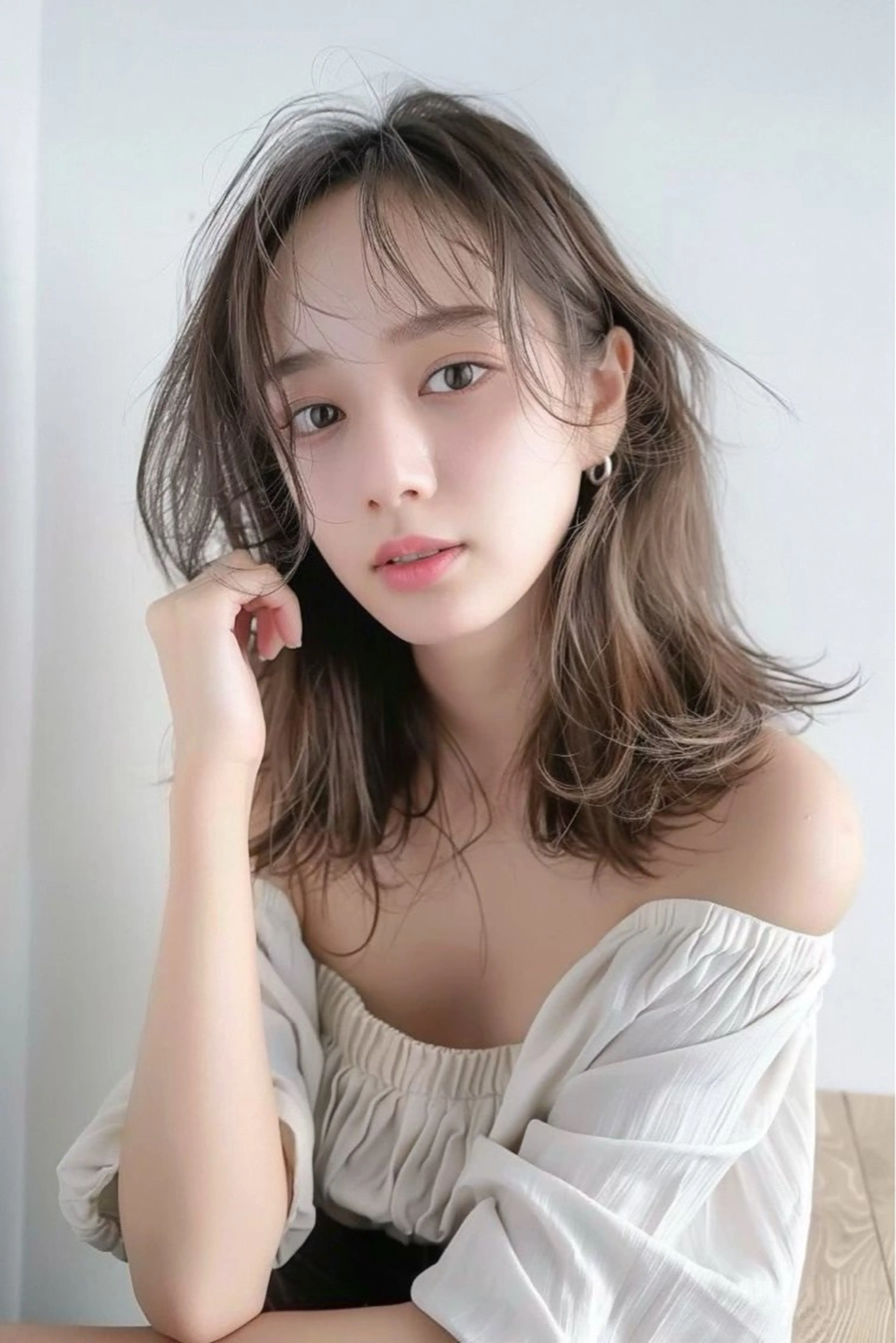 セミロング ボブ 髪質改善 韓国風ヘア レイヤーカット トリートメント カット ヘアカラー トリートメント 最新ケアカラー 髪質改善YUTOのヘアスタイル