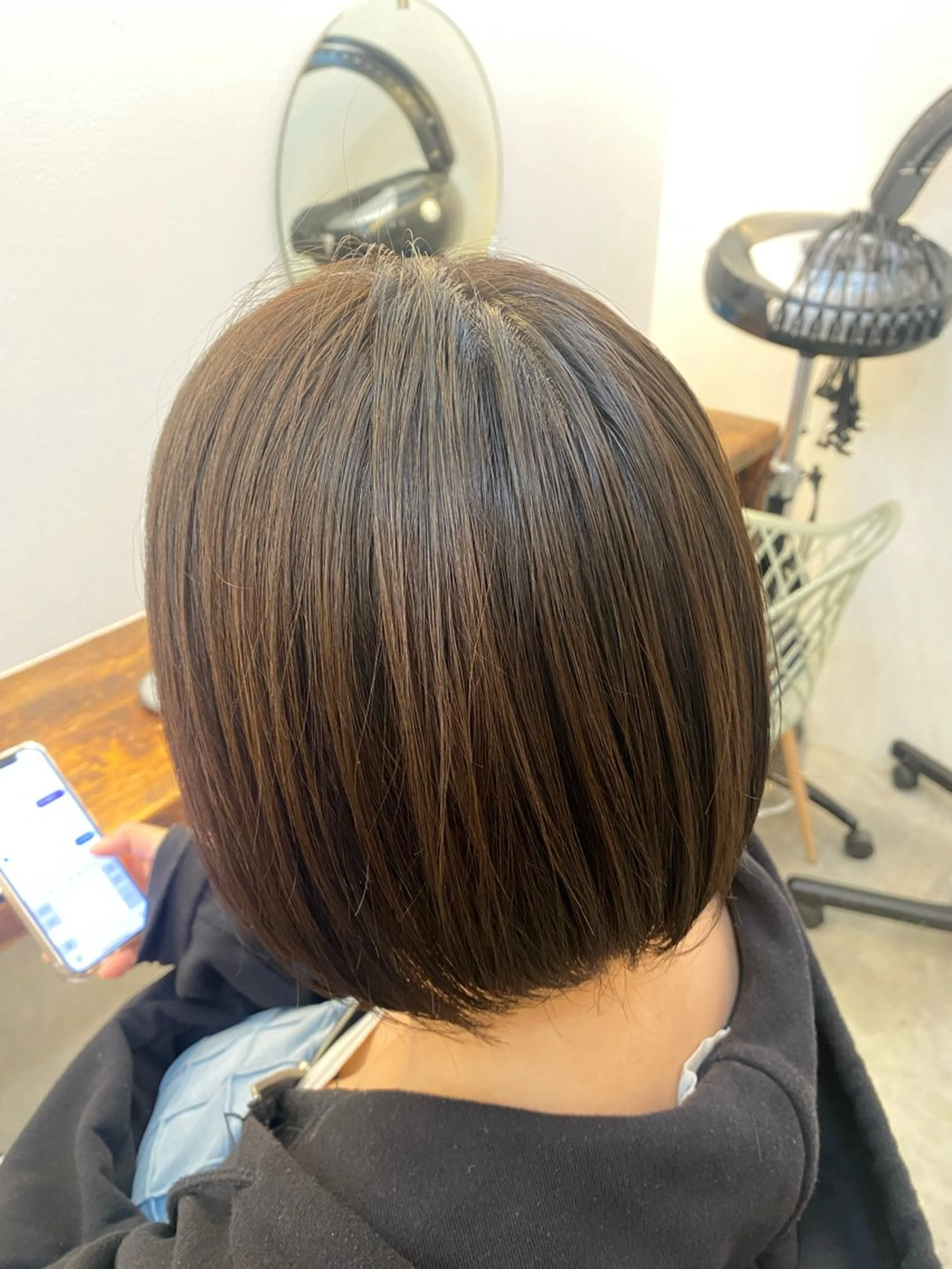 ショート カラー ベージュカラー ブラウンカラー オリーブベージュ オリーブブラウン ボブ ヘアカラー ROMMY.所属・ナギサ/本厚木/ ボブ/ミディアム🤍のヘアスタイル