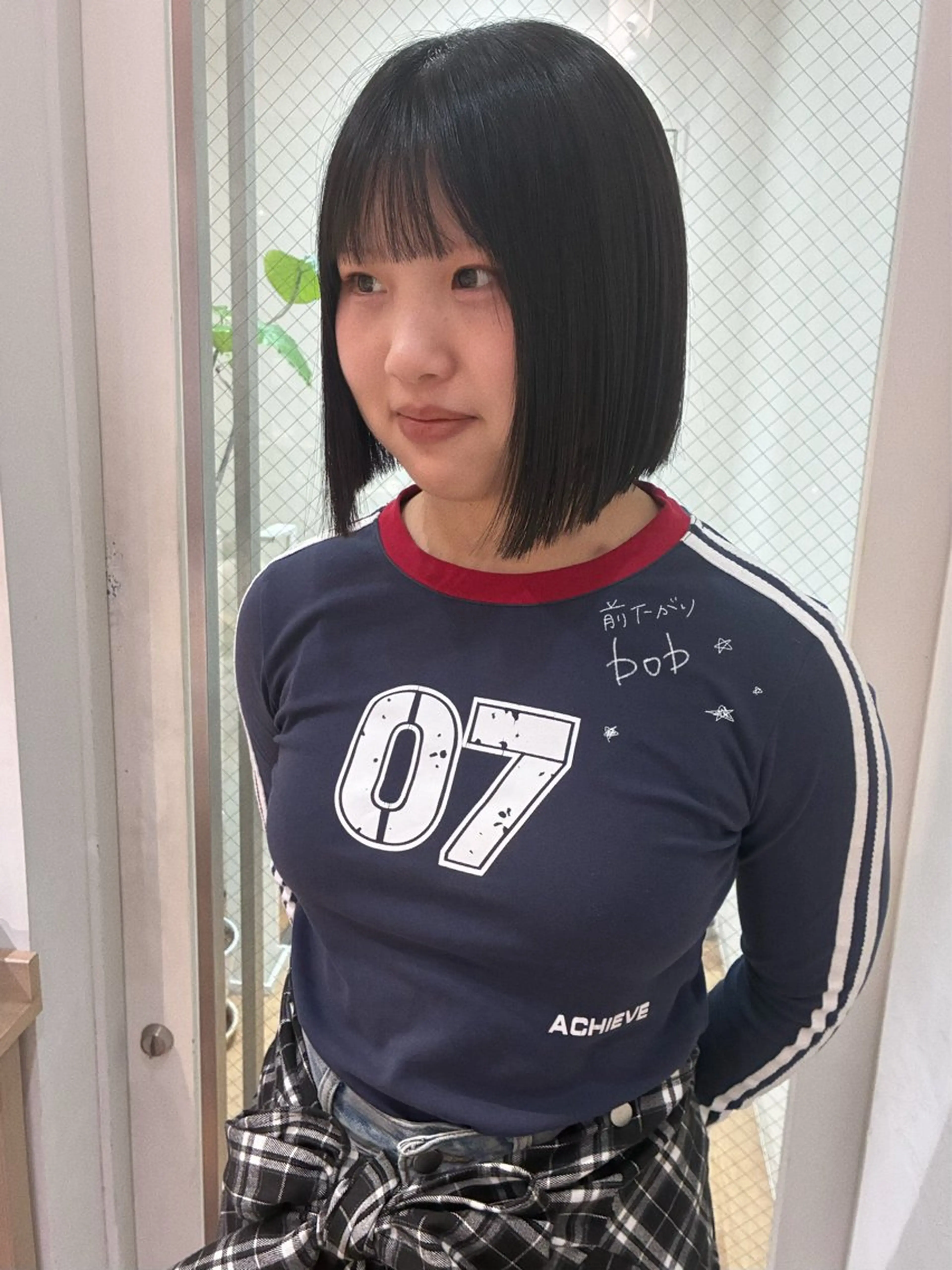 ミディアム 切りっぱなしボブ ボブ moe/名古屋美容室 /モデル募集のヘアスタイル