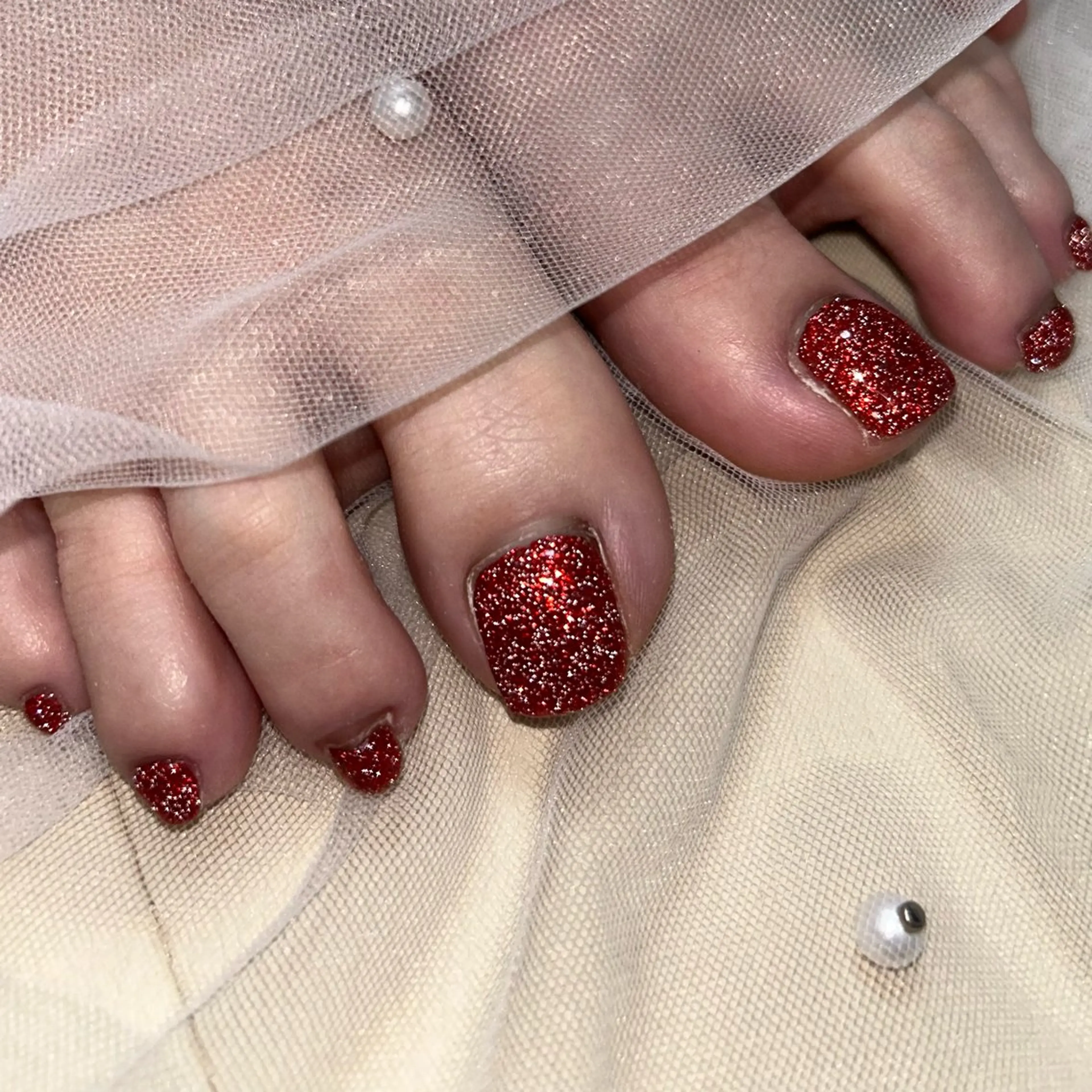 ネイル フラッシュネイル キラキラネイル フットネイル ten nail salon　かえでのネイルデザイン