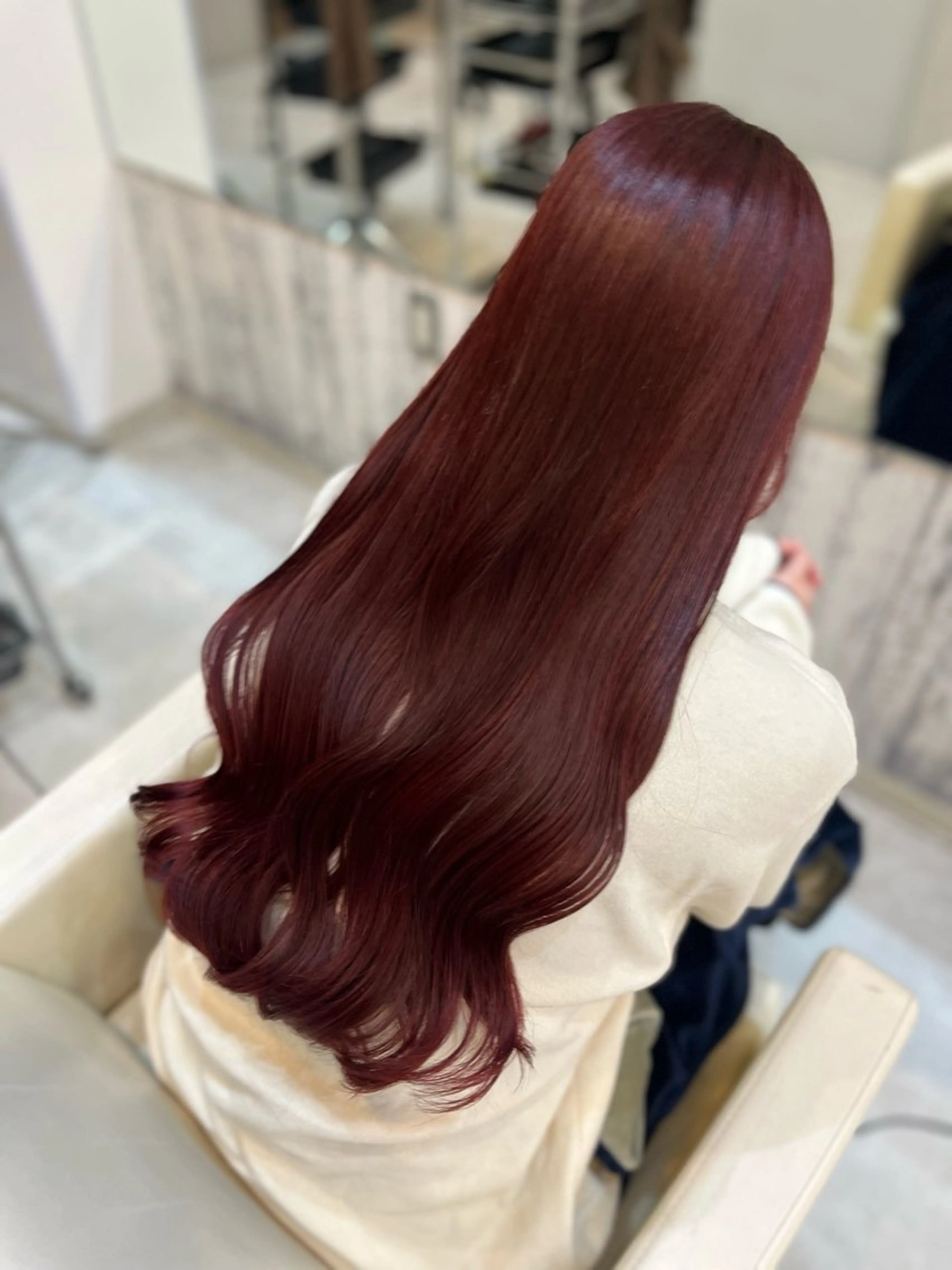 ロング カラー ブリーチ ブリーチなしカラー ピンクカラー レッドカラー ヘアカラー トリートメント 💫ワカ/松本/ カットモデル募集中のヘアスタイル