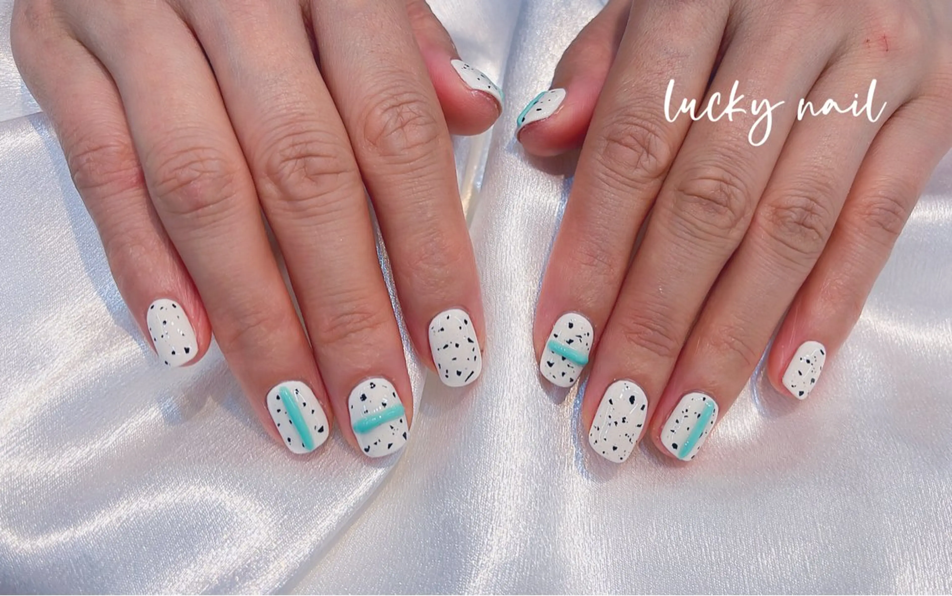 ネイル チークネイル 長さ出し ジェルネイル マグネットネイル 持ち込み Lucky nail  小林和希のネイルデザイン