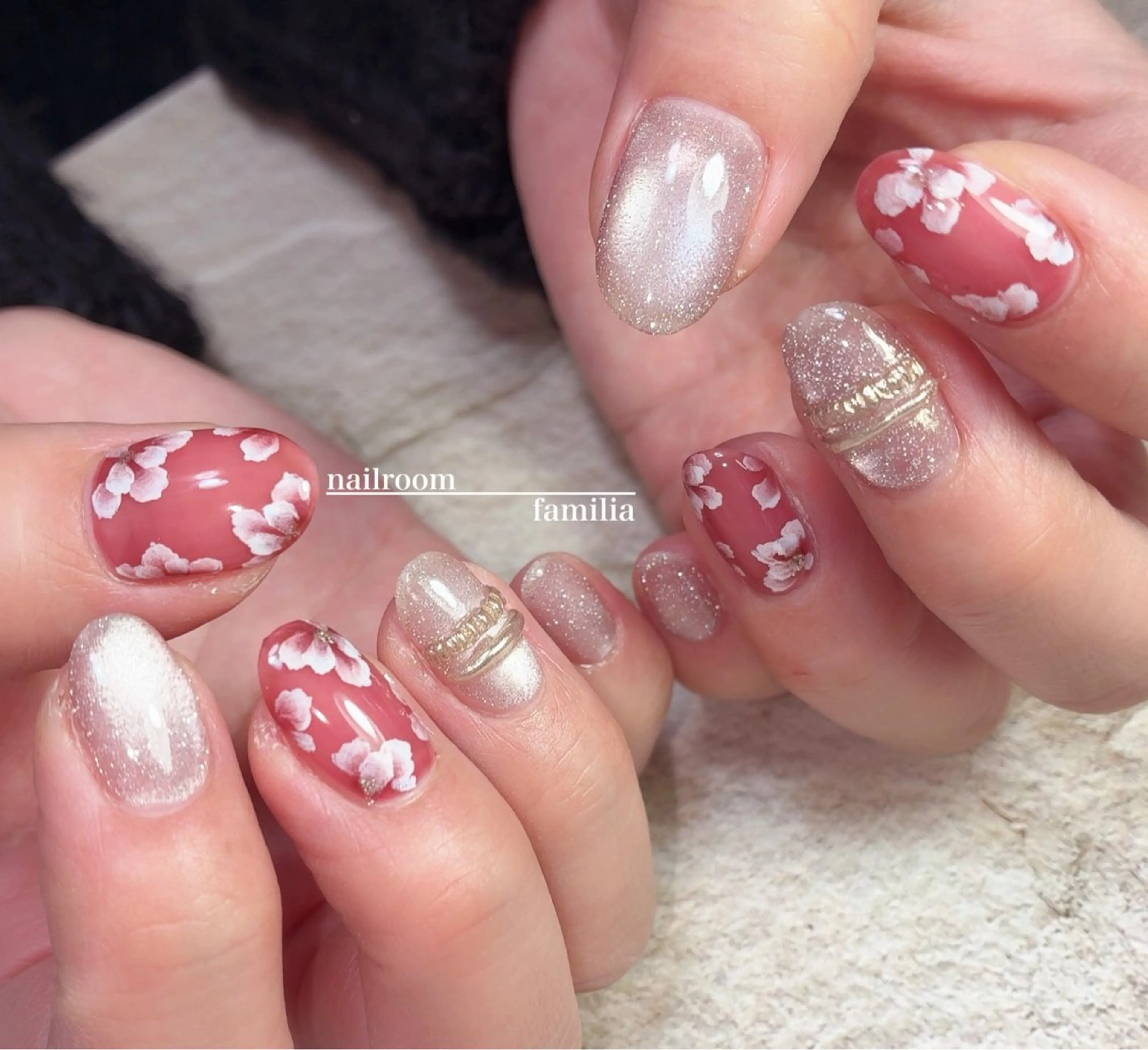 ネイル フラッシュネイル フラワーネイル ハンドネイル -nailroom- familiaのネイルデザイン
