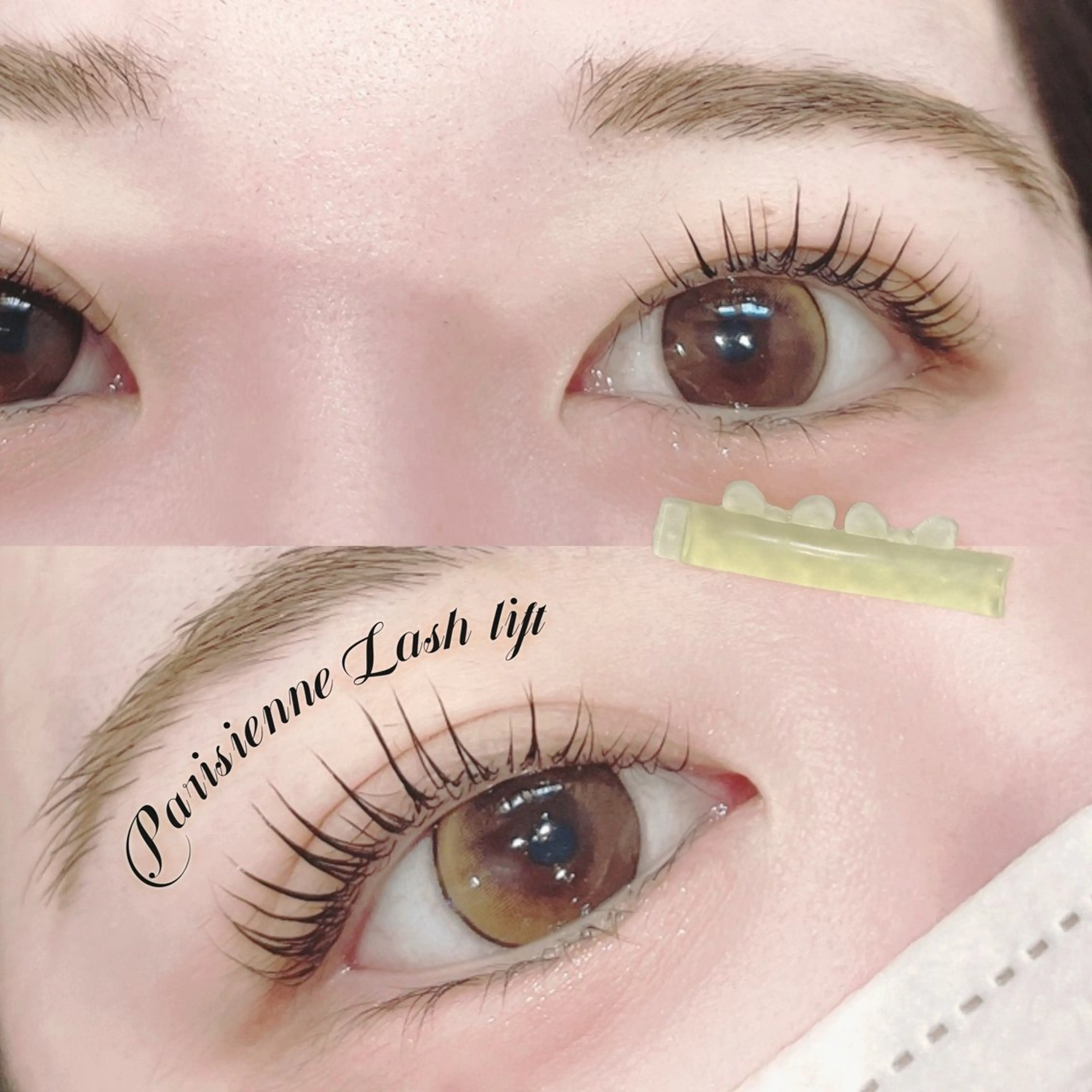 マツエク・マツパ フラットラッシュ 韓国風マツエク パリジェンヌラッシュリフト 下まつげエクステ 一重×まつ毛パーマ マツパ Rairia momoka🎀✨のマツエク・マツパデザイン