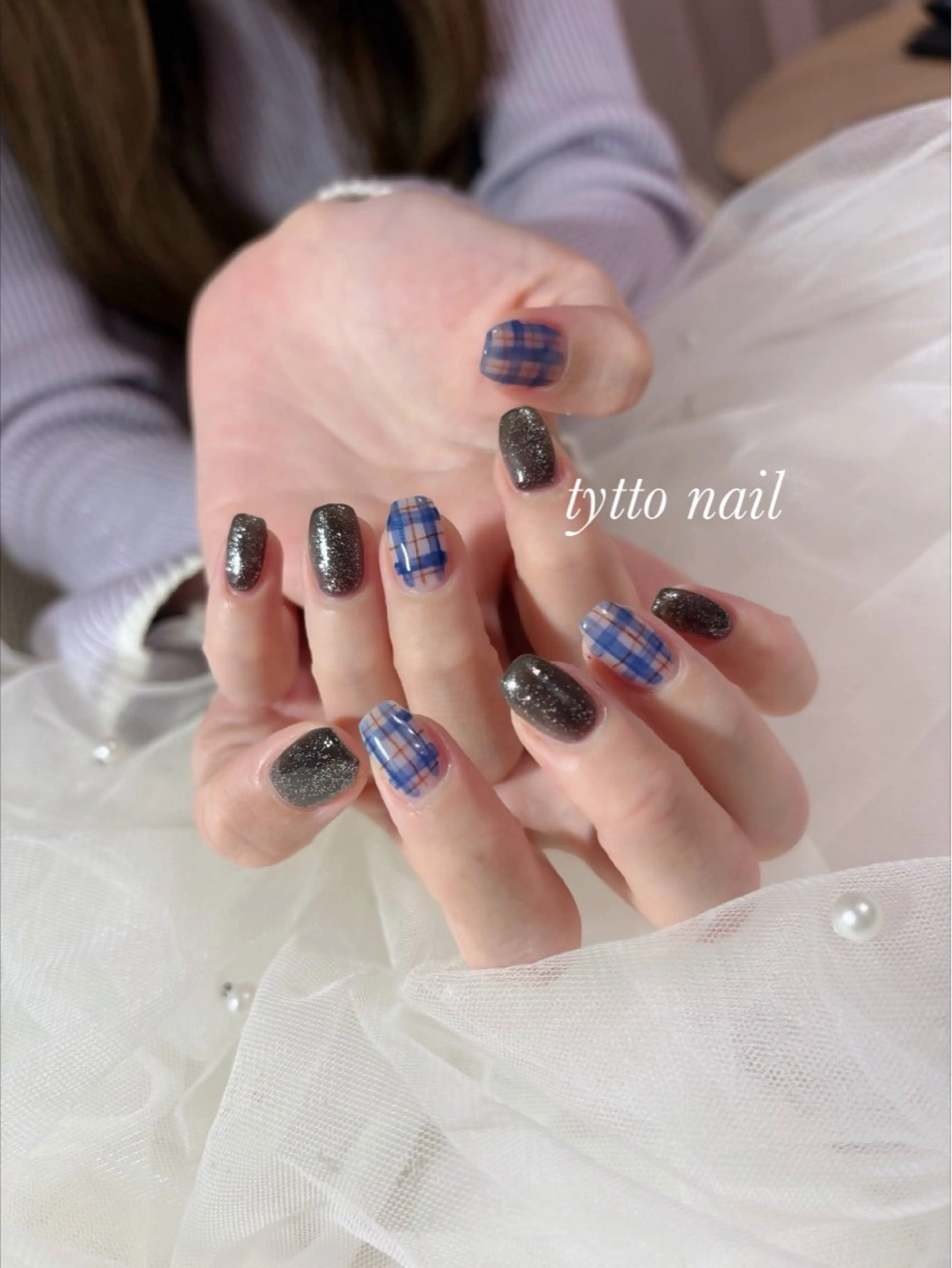 ネイル グラデーション キラキラネイル オフィスネイル ワンカラーネイル 冬ネイル ハンドネイル tytto nail ❤︎‪‪eri‪‪のネイルデザイン