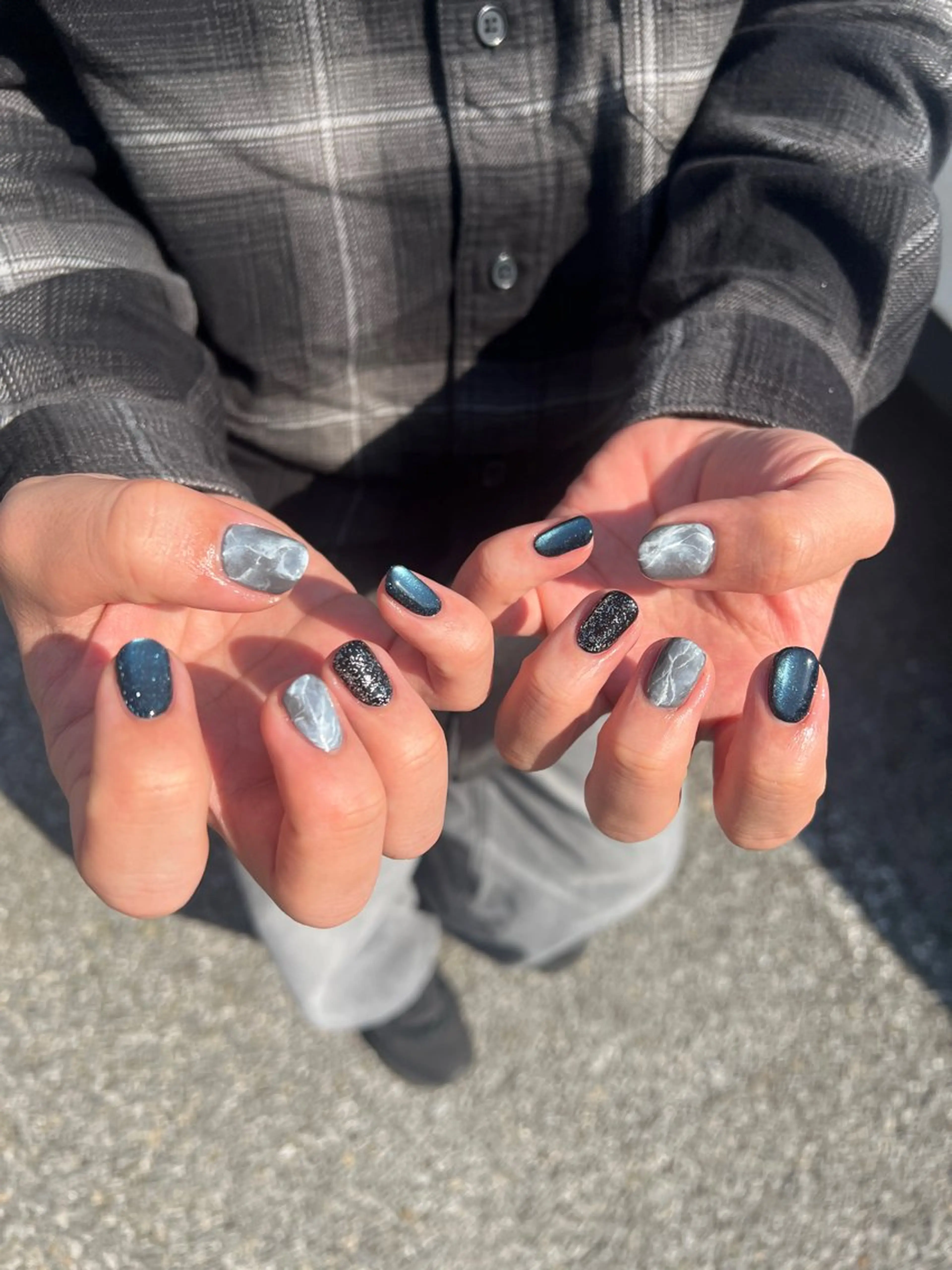 メンズ ネイル ラメ(グリッター) マグネットネイル ハンドネイル Nail studio Sui所属・小林 穂香のネイルデザイン