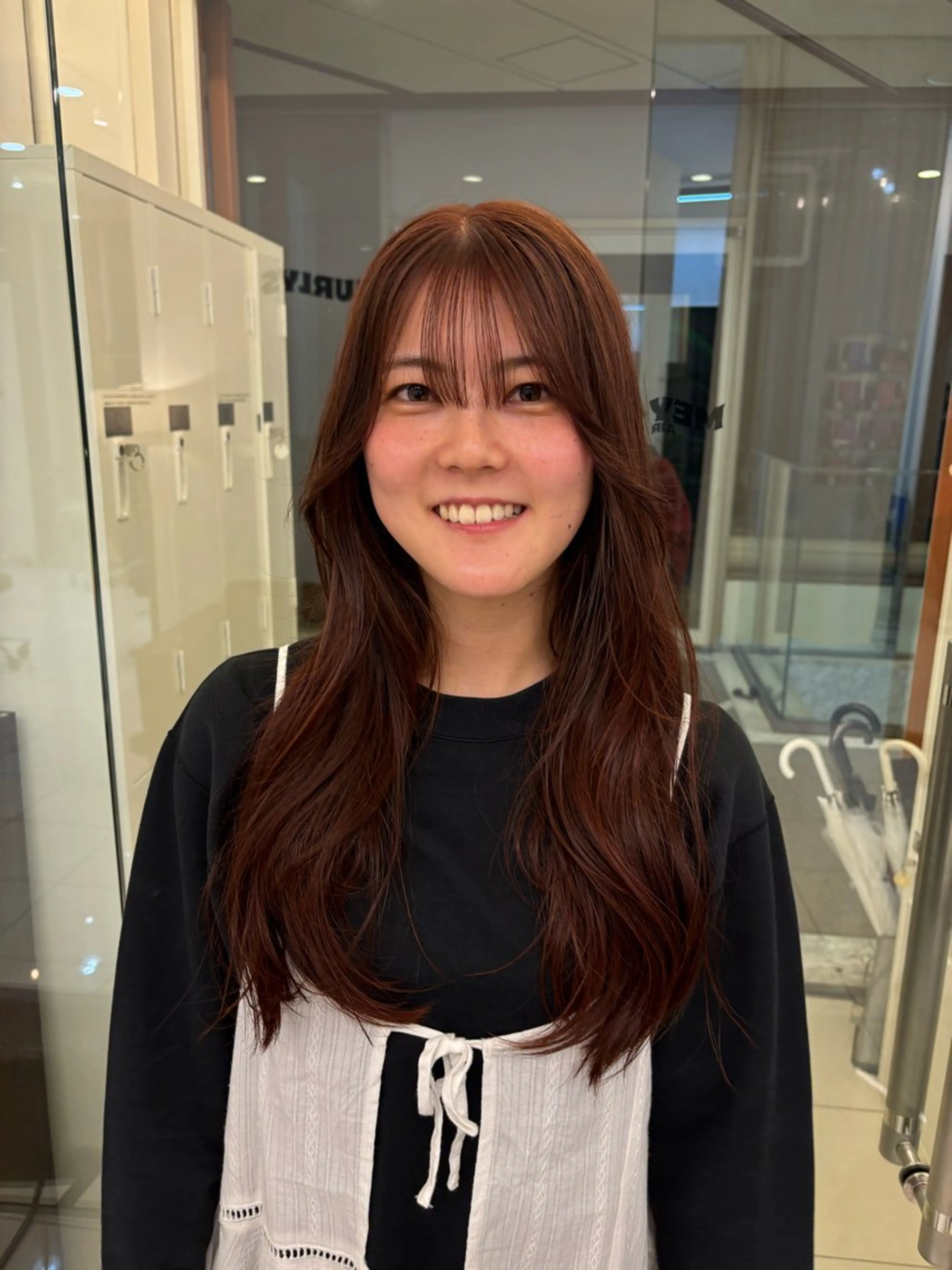 ロング カラー ダブルカラー レッドカラー ヘアカラー MEY HAIR CURLYS所属・パーマ /ボブパーマ Rico💜のヘアスタイル