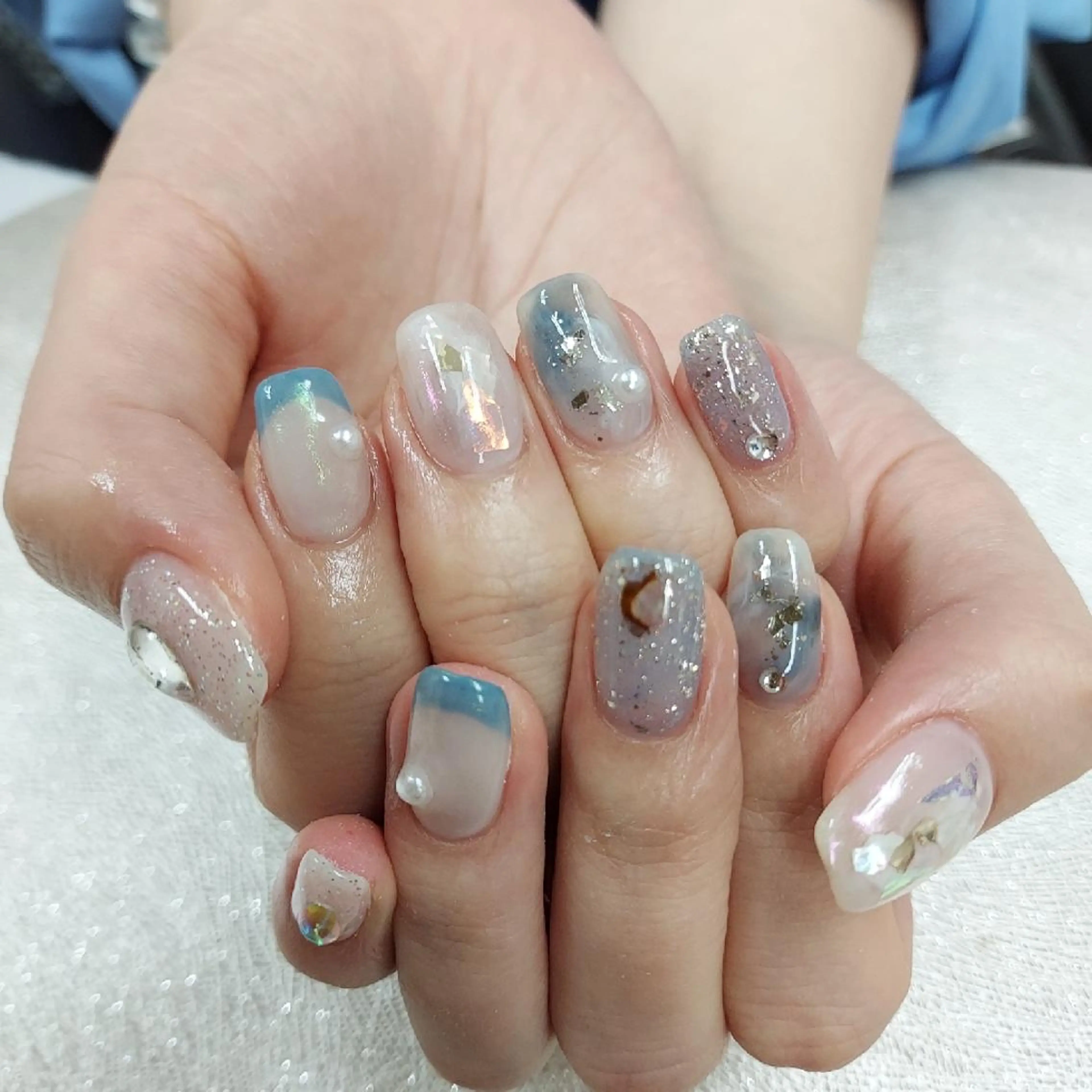 ネイル アートネイル ジェルネイル 持ち込み ニュアンスネイル パラジェル 河野ちえ (雑誌掲載サロン)のネイルデザイン