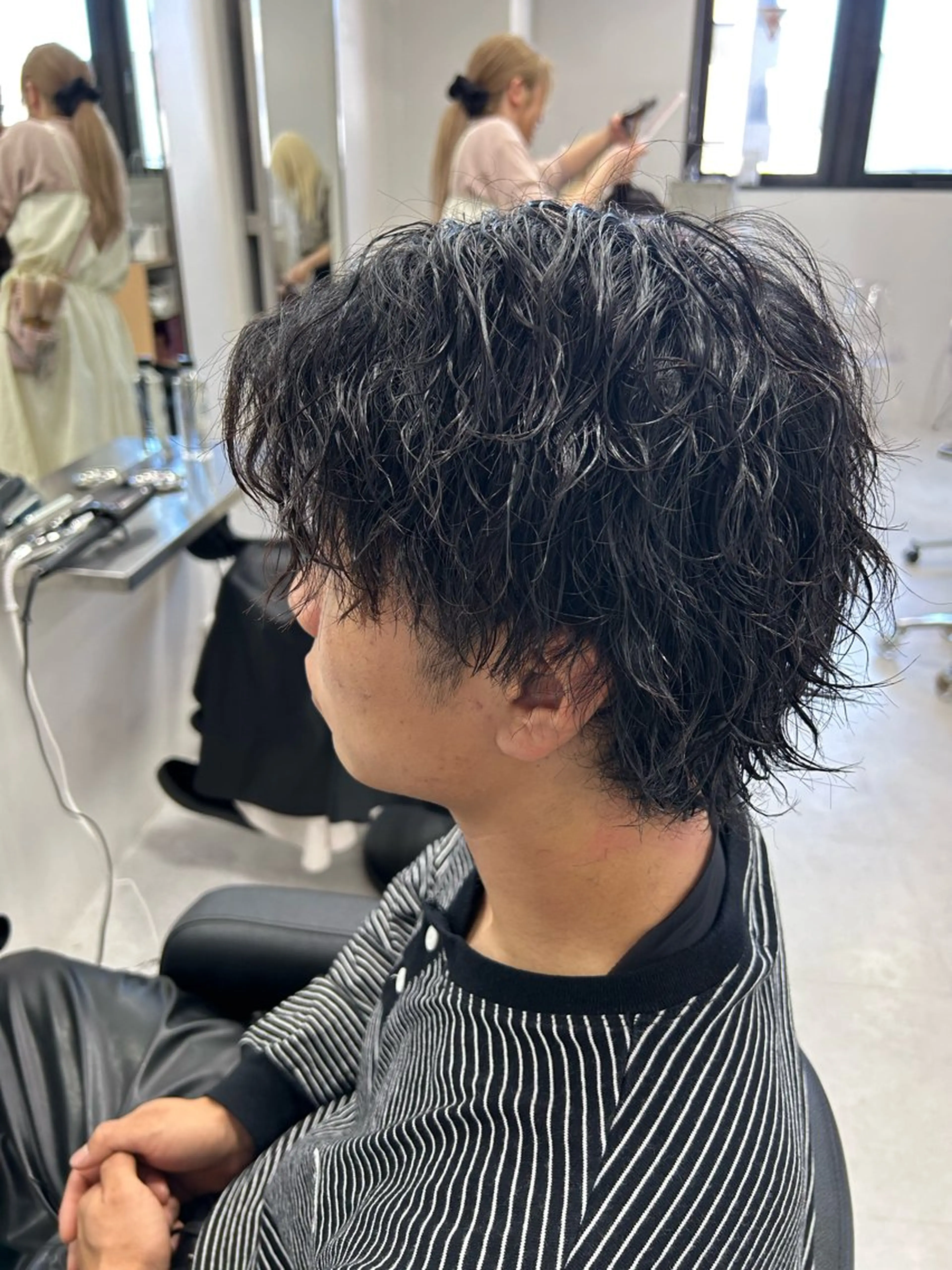 ショート メンズ メンズパーマ カット パーマ Beleza 渋谷所属・Kazusa/渋谷/ エクステ/ハイトーンのヘアスタイル