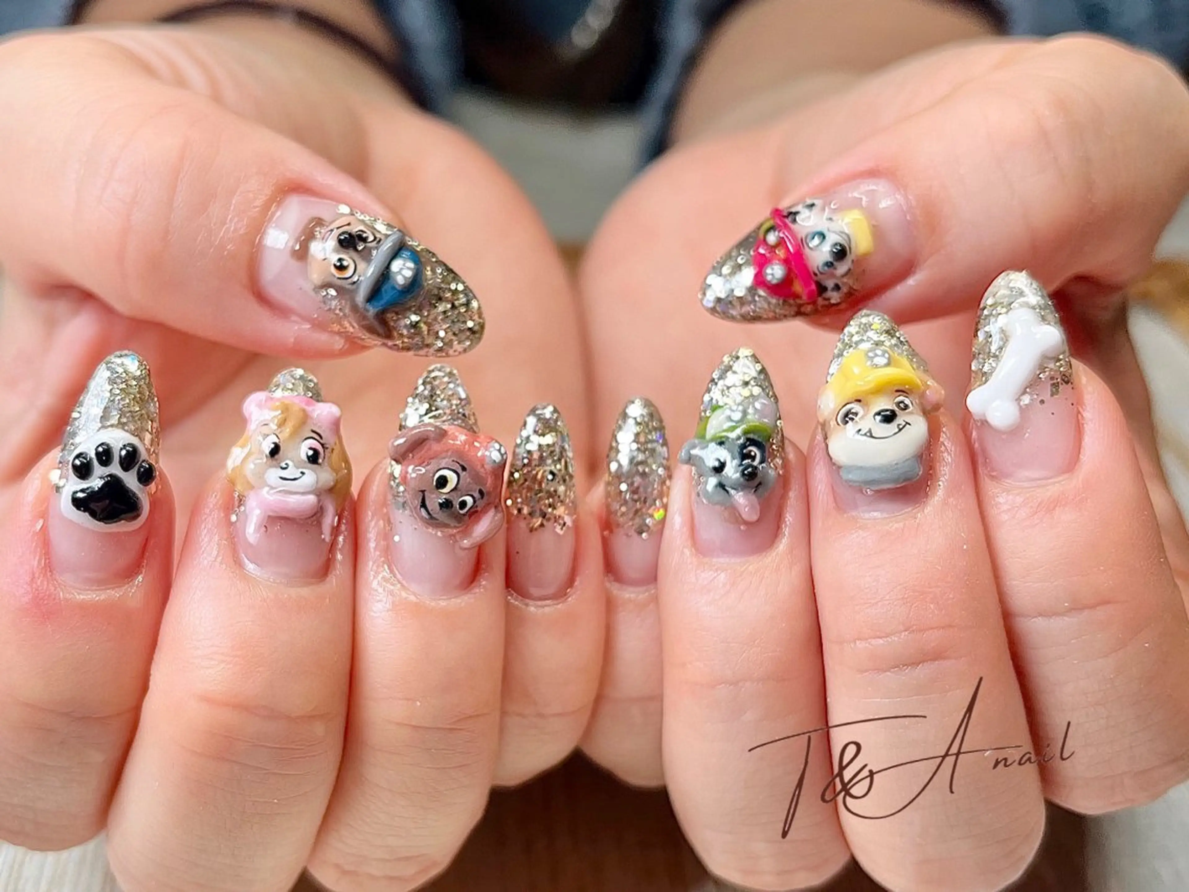 ネイル 長さ出し ジェルネイル スカルプネイル ハンドネイル T&A nailのネイルデザイン