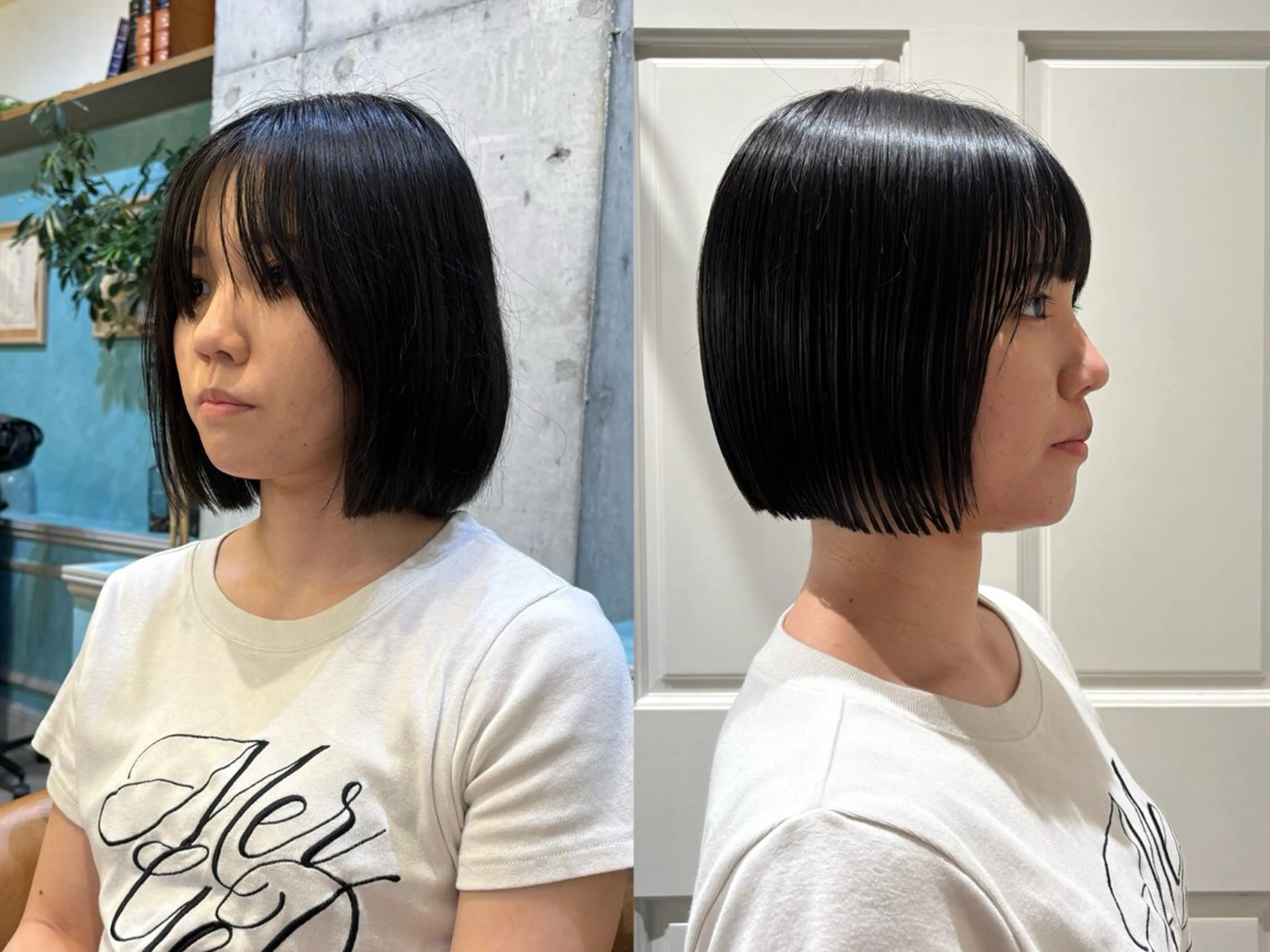 ショート カット ヘアカラー 縮毛矯正 トリートメント 💖ボブ/髪質改善 顔周りレイヤー/ユイのヘアスタイル