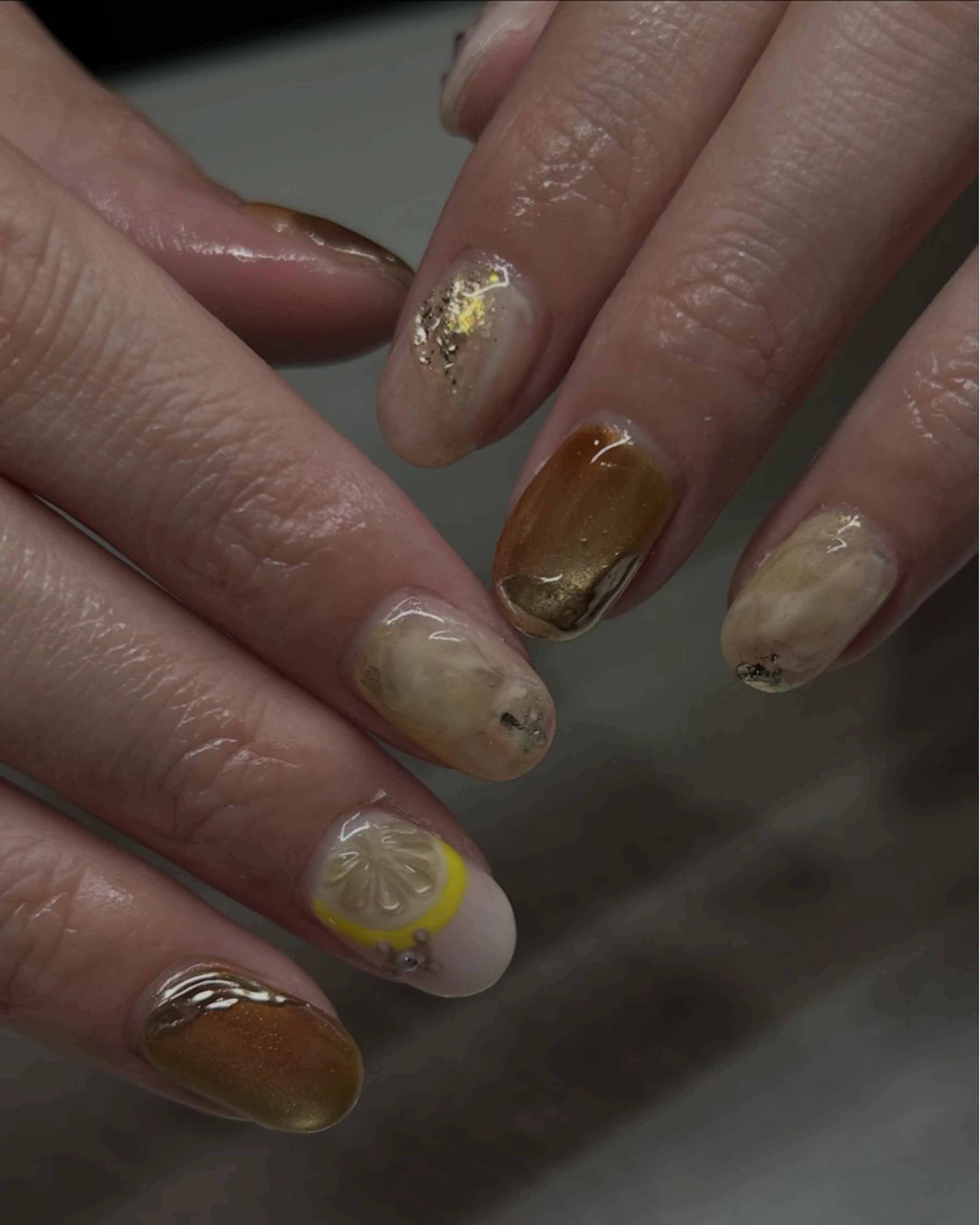 ネイル アートネイル 持ち込み ニュアンスネイル ハンドネイル nailist kannaのネイルデザイン