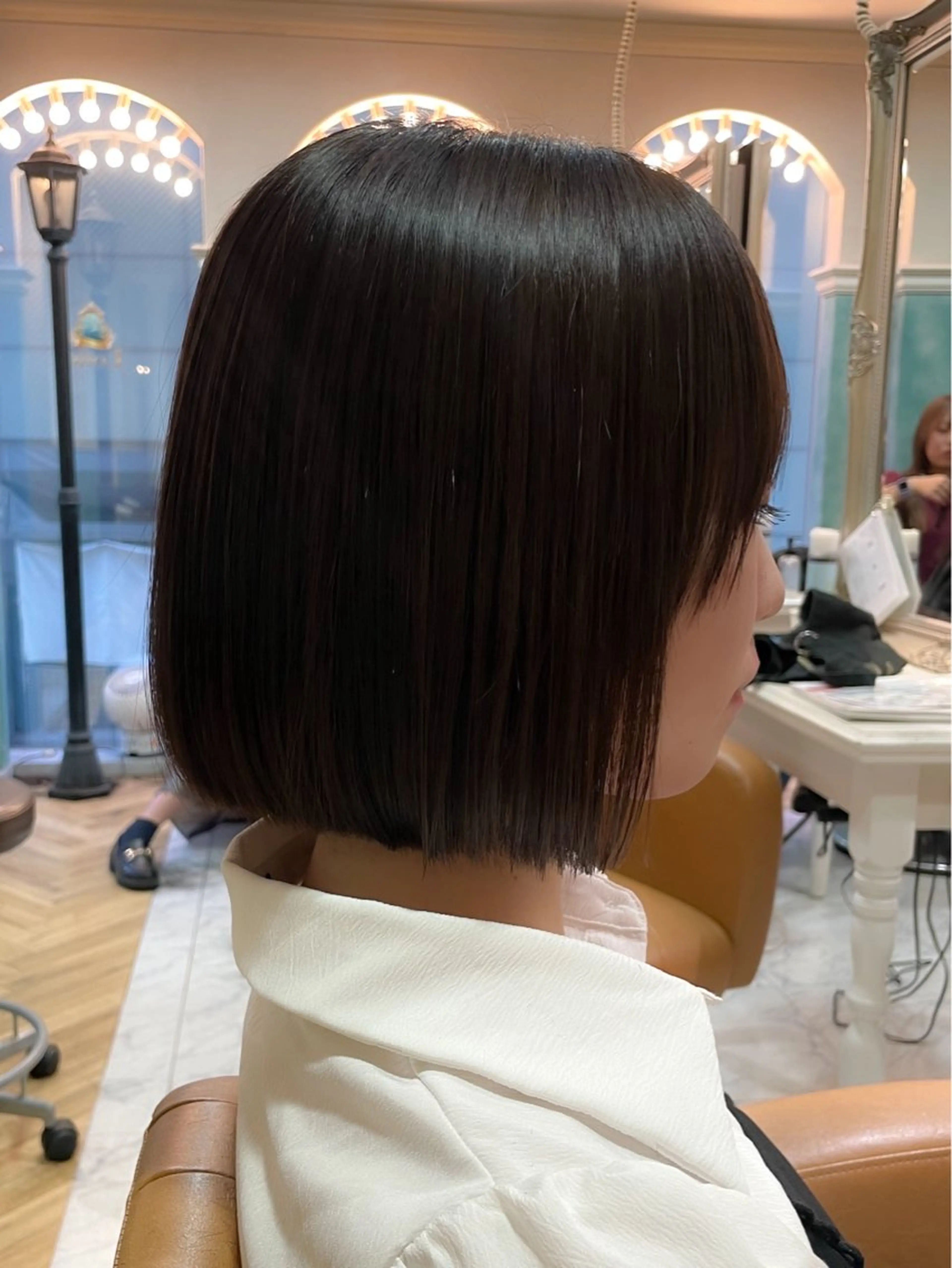 ショート 切りっぱなしボブ 前下がりボブ ボブ 髪質改善 縮毛矯正 カット 縮毛矯正 トリートメント 美髪縮毛矯正🤍 髪質改善/Shinaのヘアスタイル