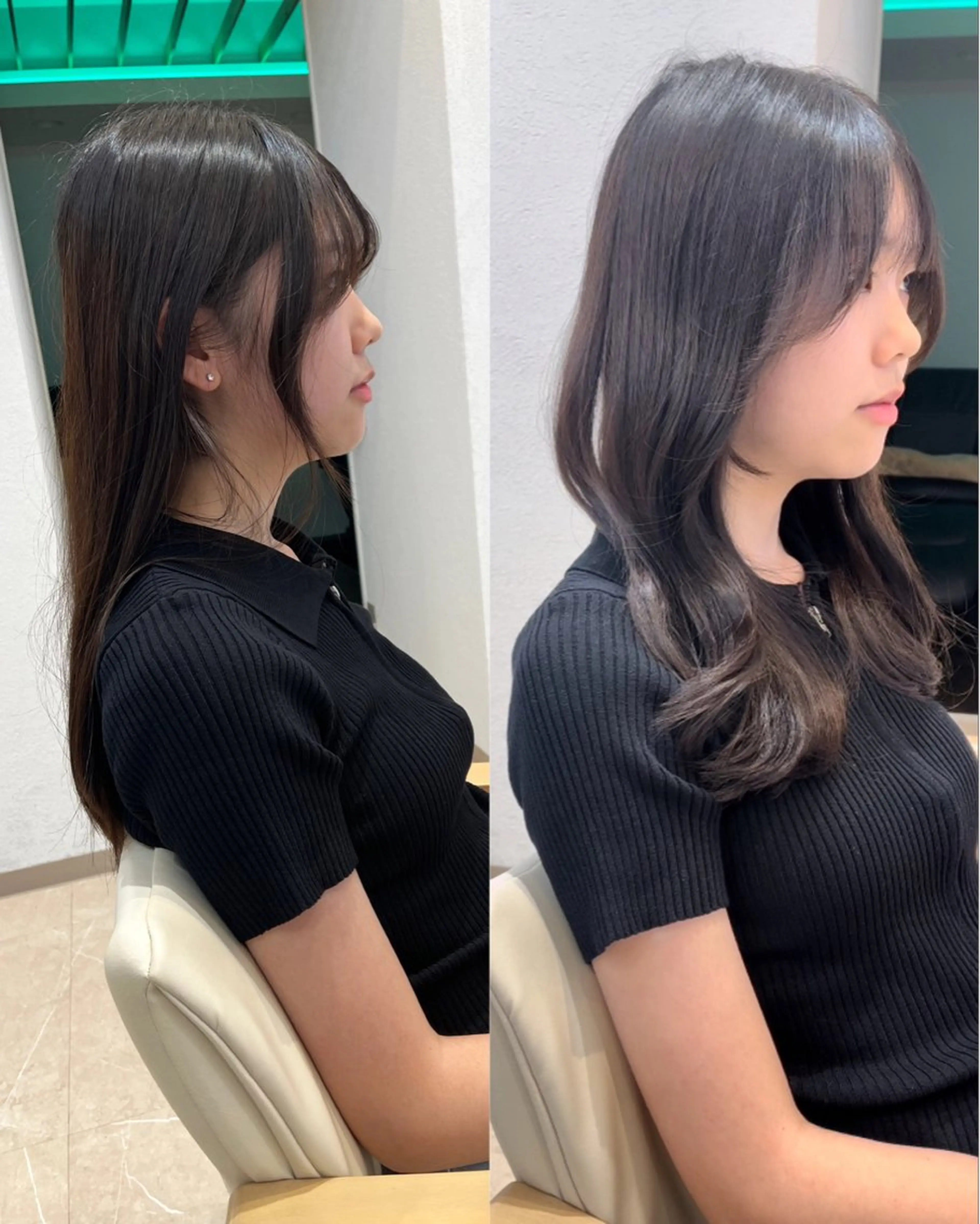 ミディアム カラー 顔周りカット レイヤーカット カット ヘアカラー トリートメント ミタニ/髪質改善 /レイヤーカットのヘアスタイル