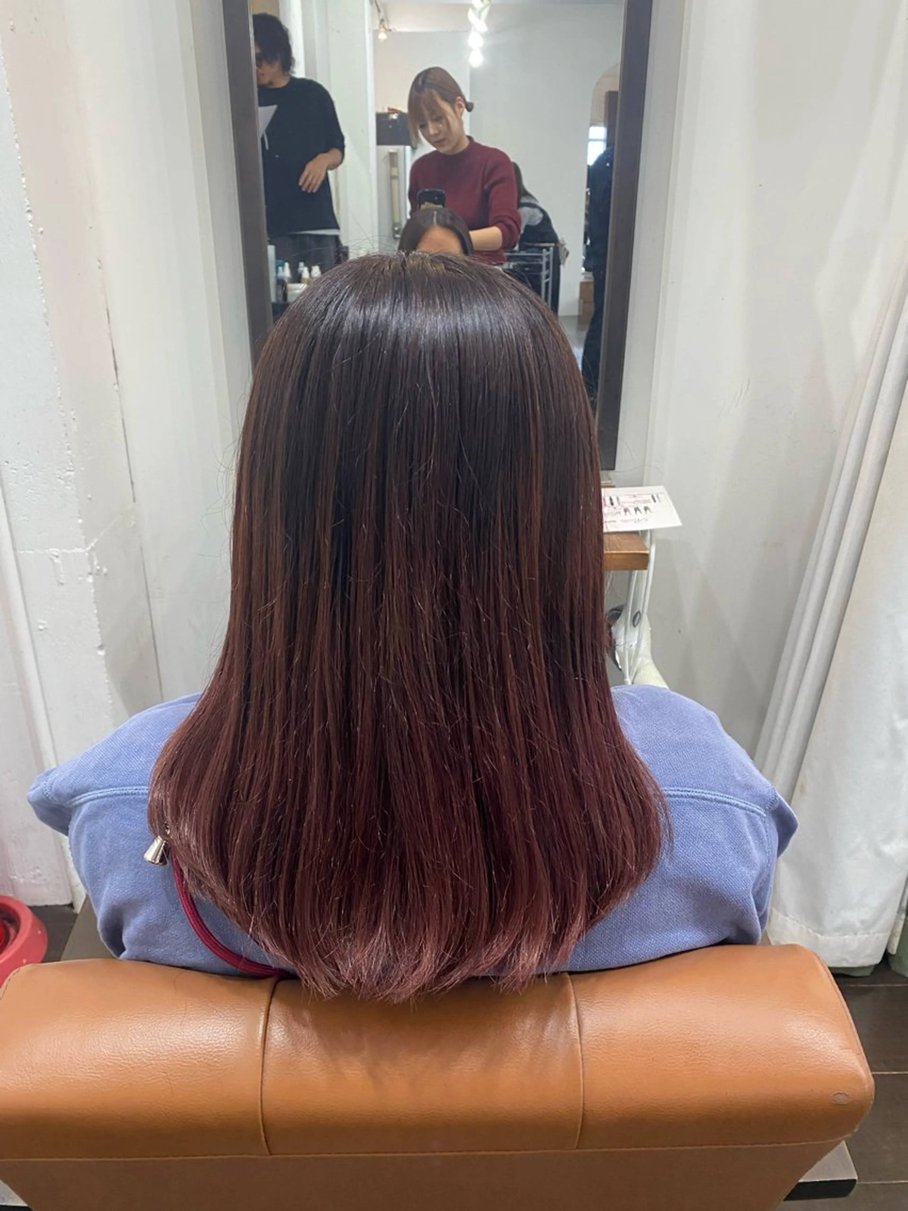 セミロング カラー ヘアアレンジ 🍒ᩚ名駅/艶髪 縮毛矯正/あゆ🍒ᩚのヘアスタイル