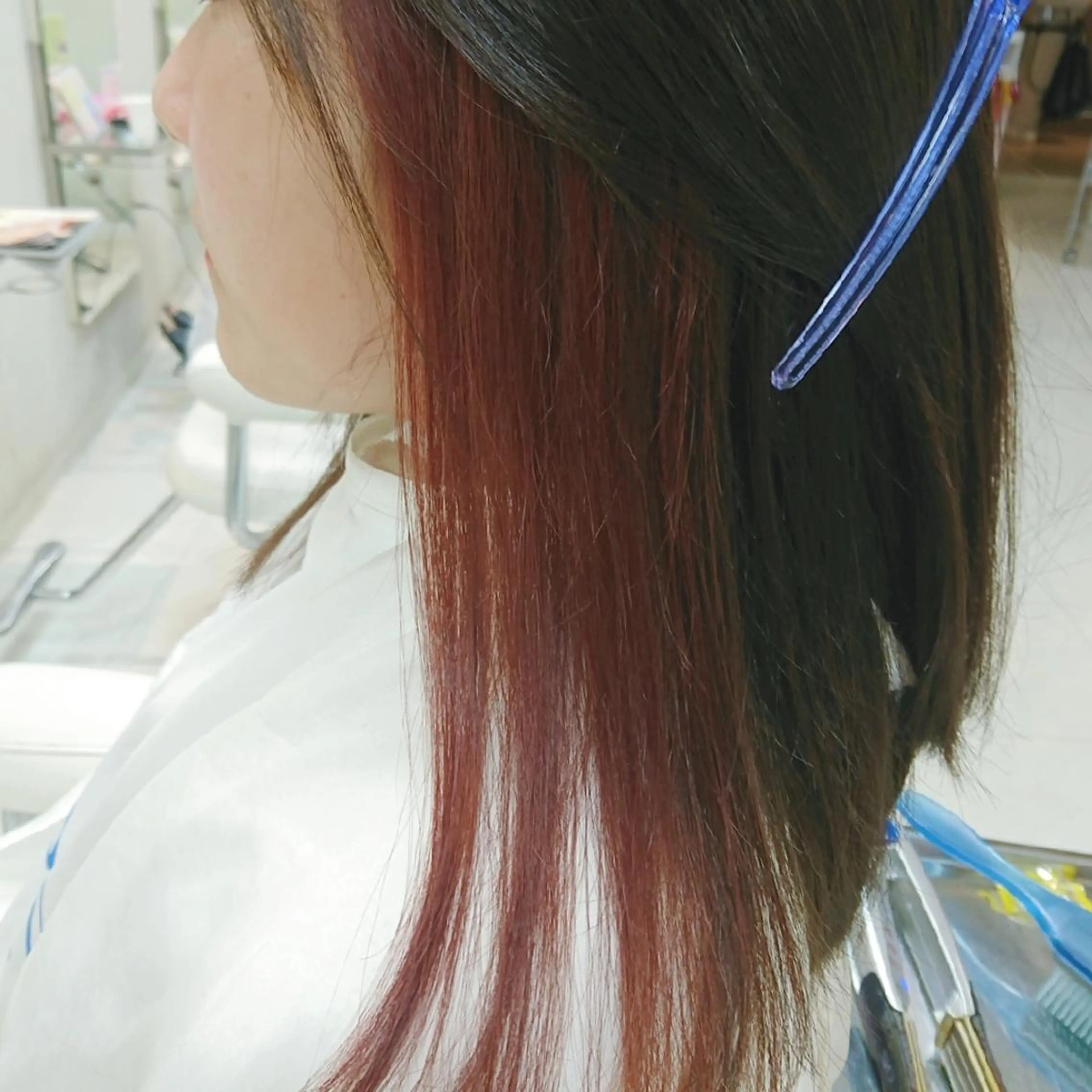 セミロング カラー nagane sayakaのヘアスタイル