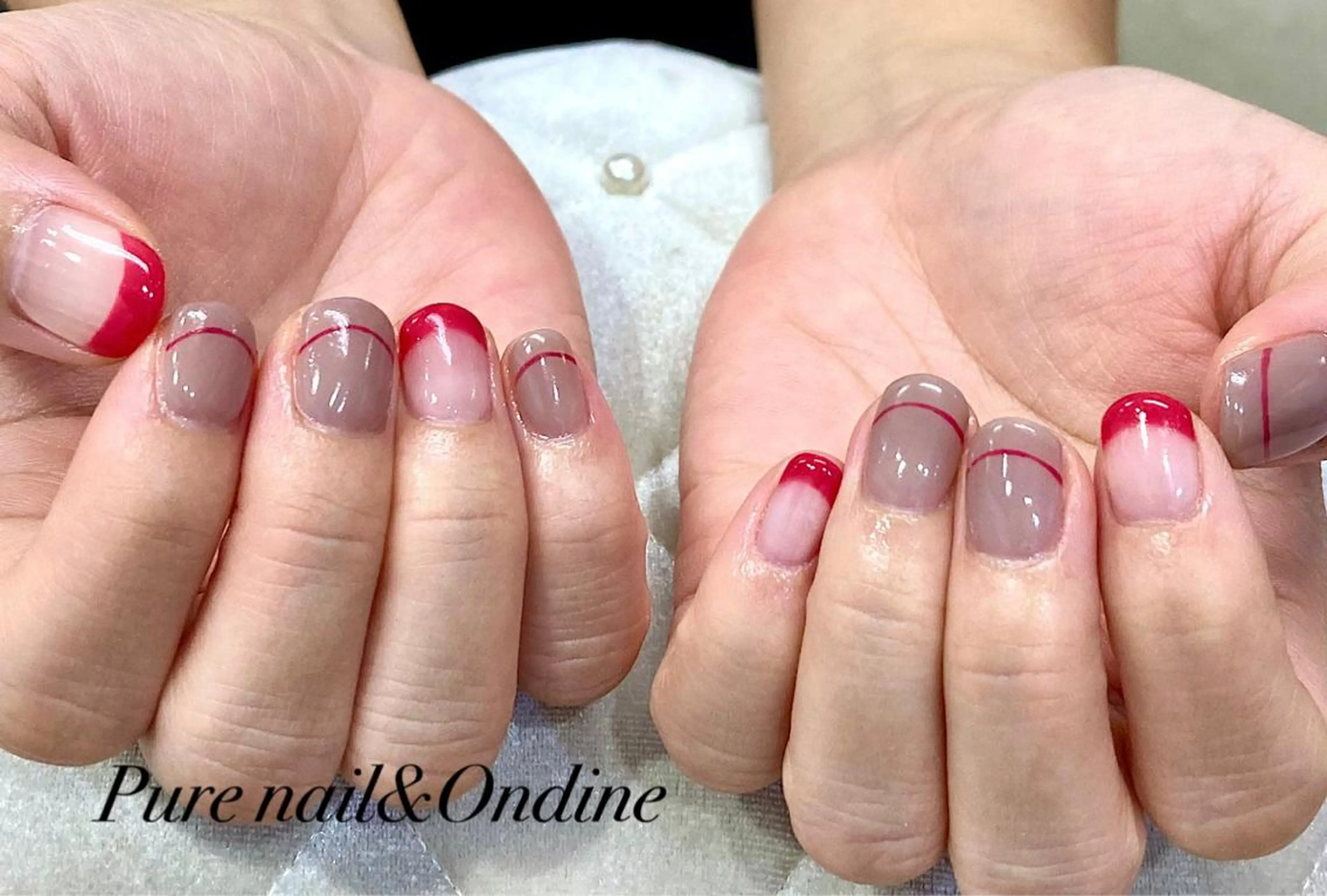 ネイル 赤色 ピュアネイル& オンディーヌのネイルデザイン