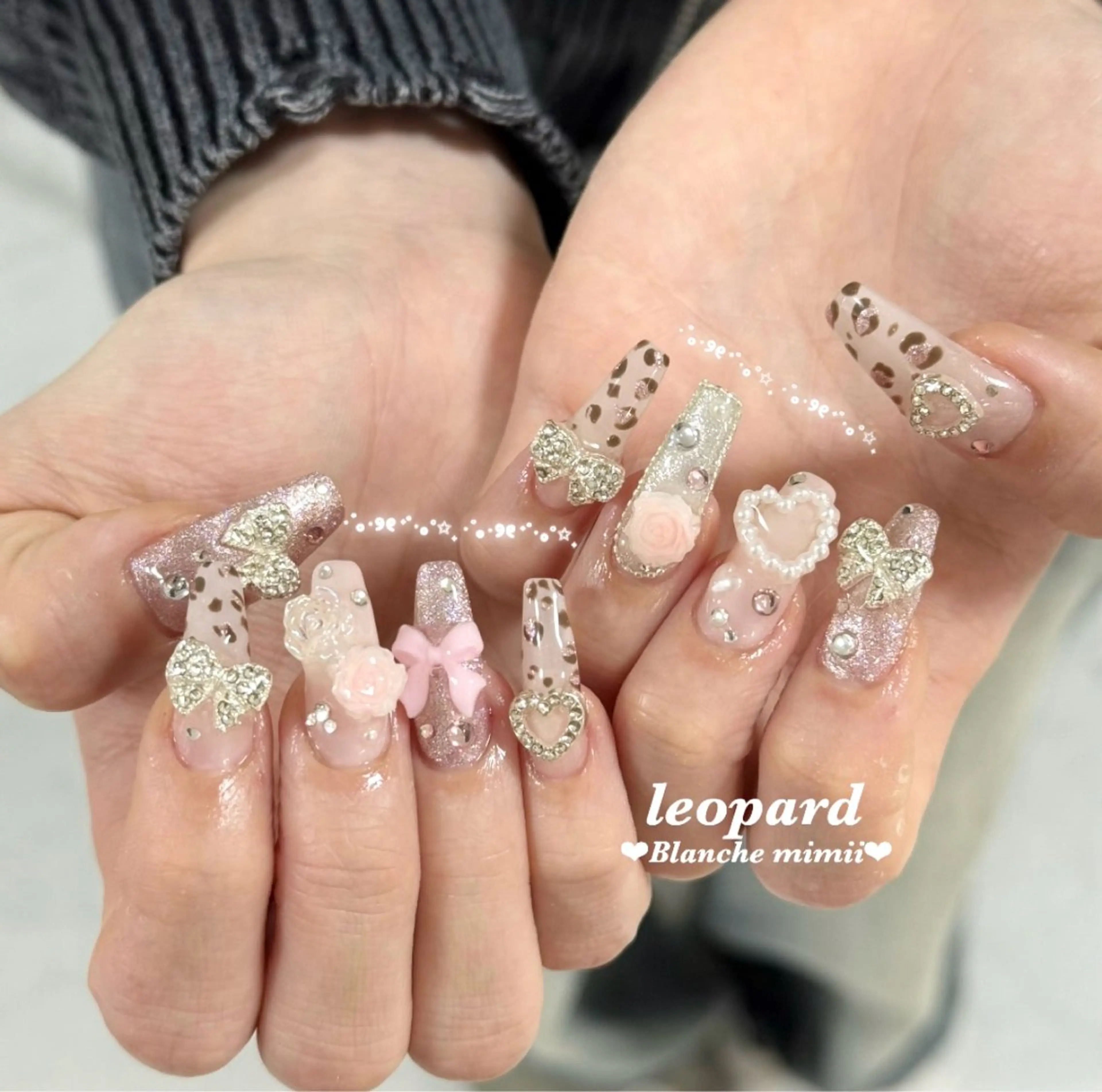 ネイル フットネイル ガーリー 氷ネイル・うるうるネイル キラキラネイル 韓国ネイル ハンドネイル Blanche　mimii所属・Blanche Ayaのネイルデザイン