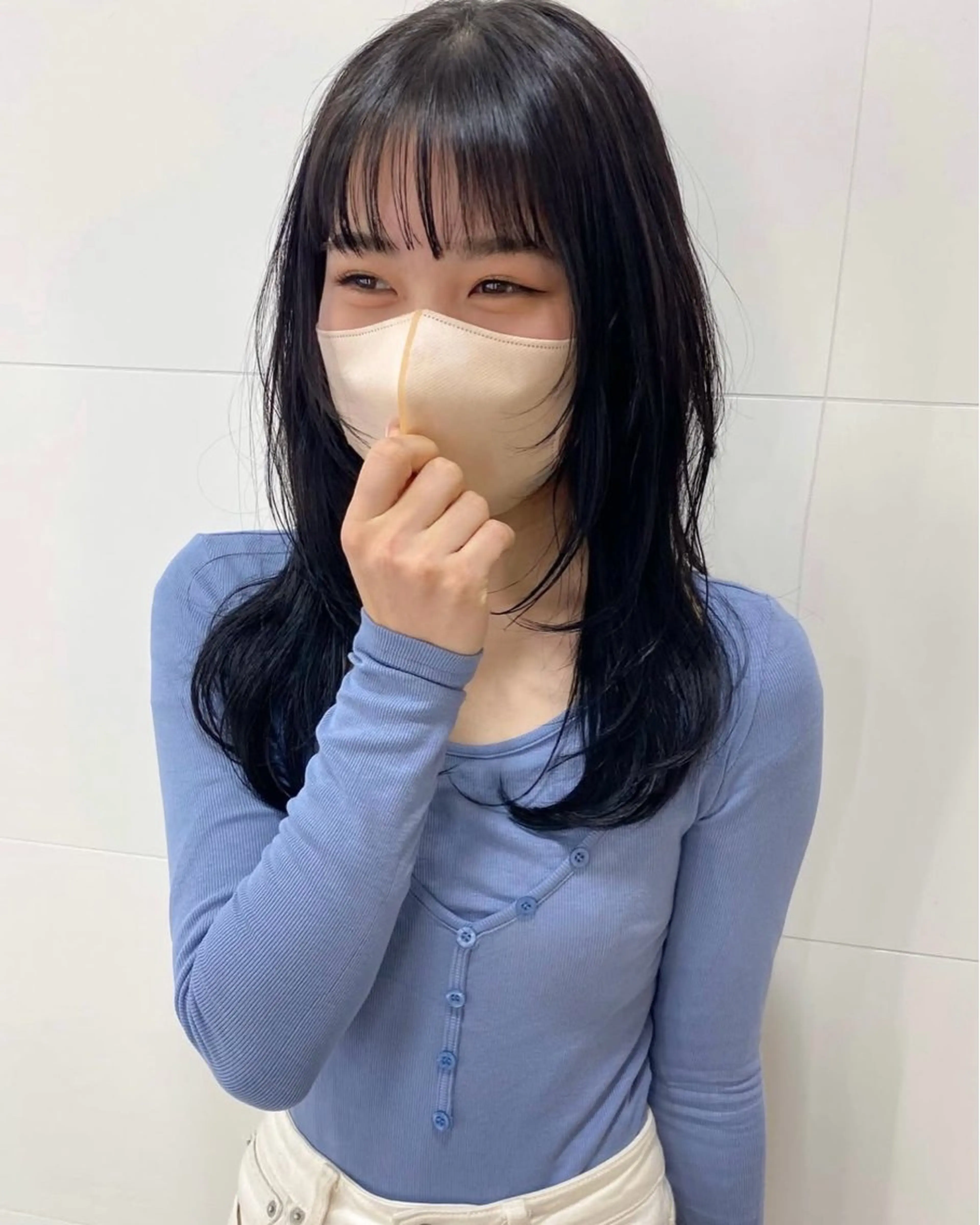 セミロング カラー レイヤーカット カット ヘアカラー トリートメント 🖤顔まわり 盛れヘア⟡アズサ🖤のヘアスタイル