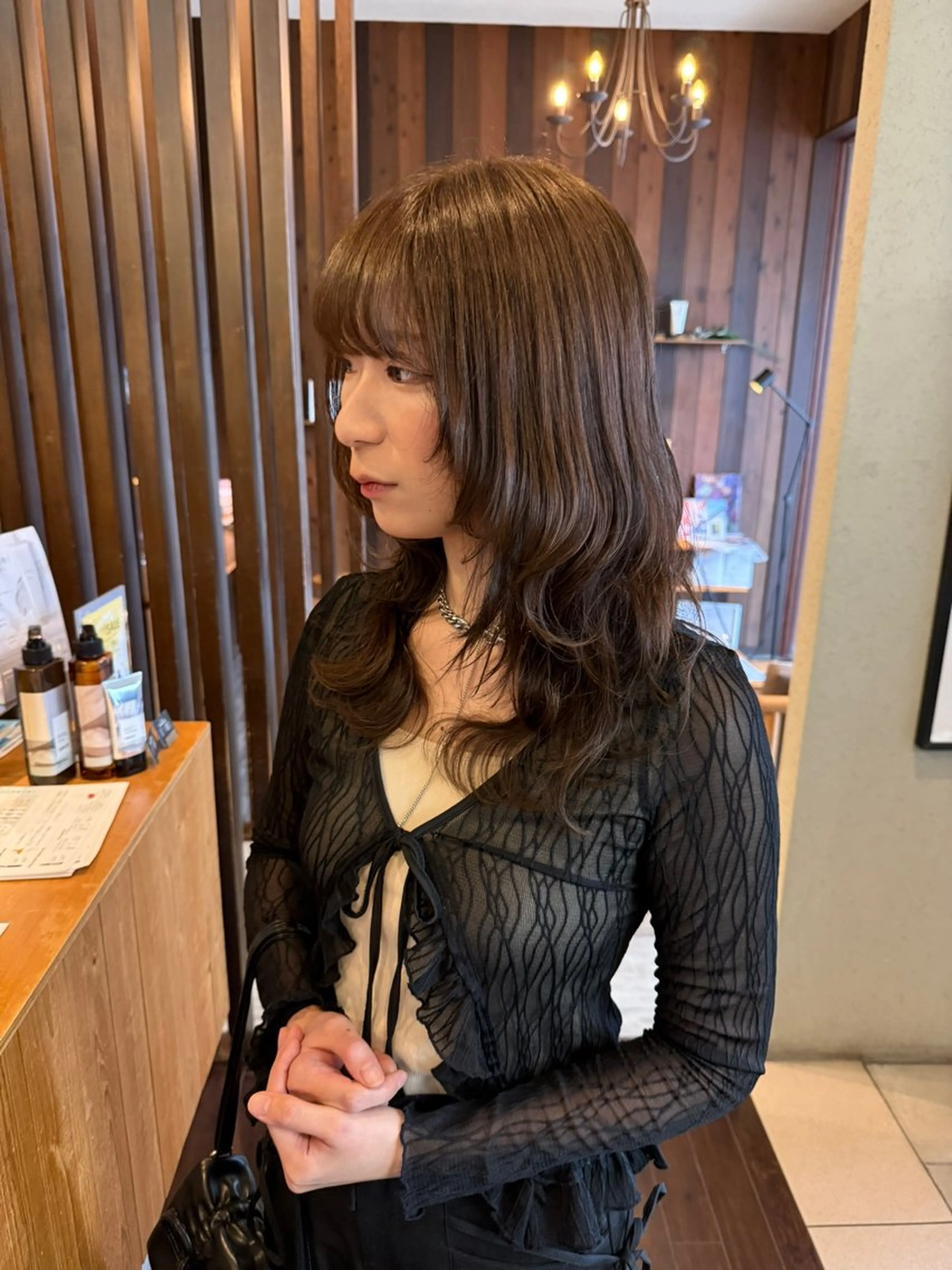 セミロング カラー ハッシュカット カット ヘアカラー BRANCHÉ小牧/ 西尾 美月のヘアスタイル