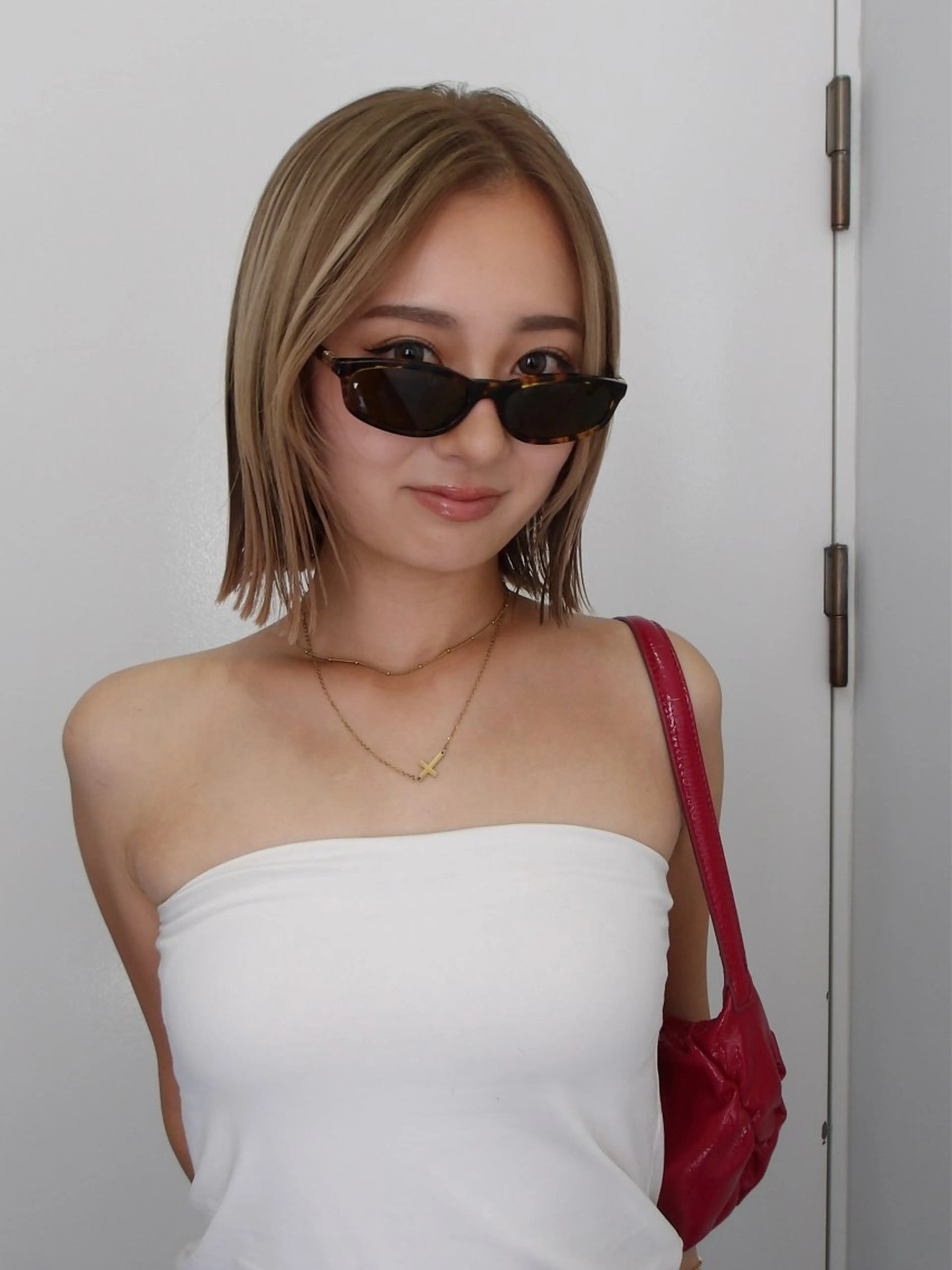 ショート 切りっぱなしボブ ボブ カット ヘアカラー トリートメント #美髪矯正#艶カラー Natsuのヘアスタイル